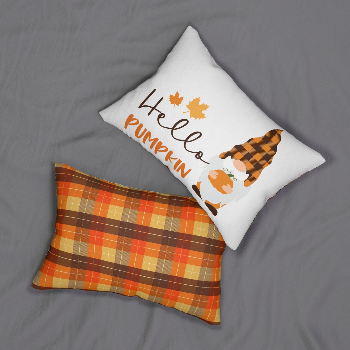 Autumn Gnome Lumbar Pillow | Fall Decor, Thanksgiving Gift, Cozy Home Accent, Seasonal Pillow, Pumpkin Decor