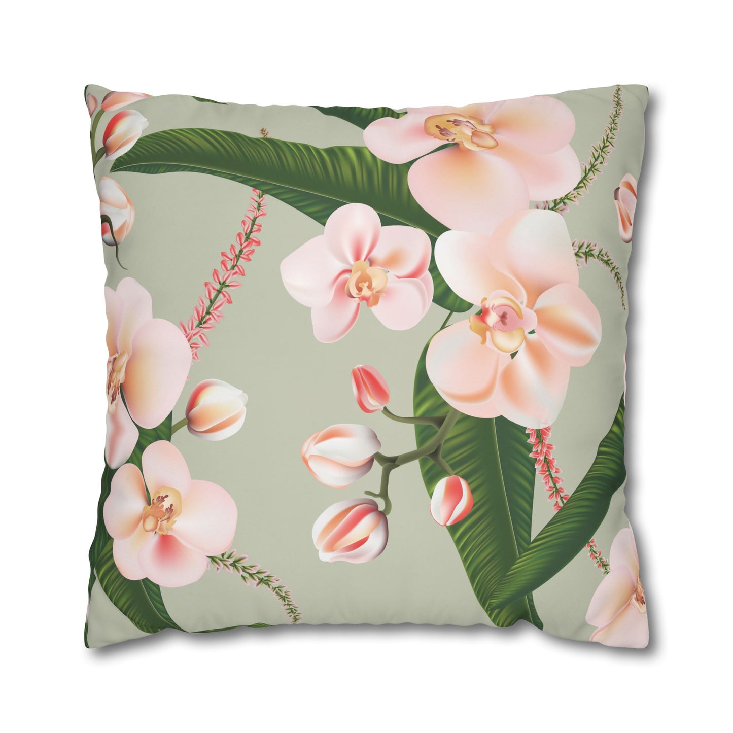 Floral Decorative Pillowcase, Elegant Home Decor, Gift for Her, Cozy Living Room Accent, Pink Orchid Design