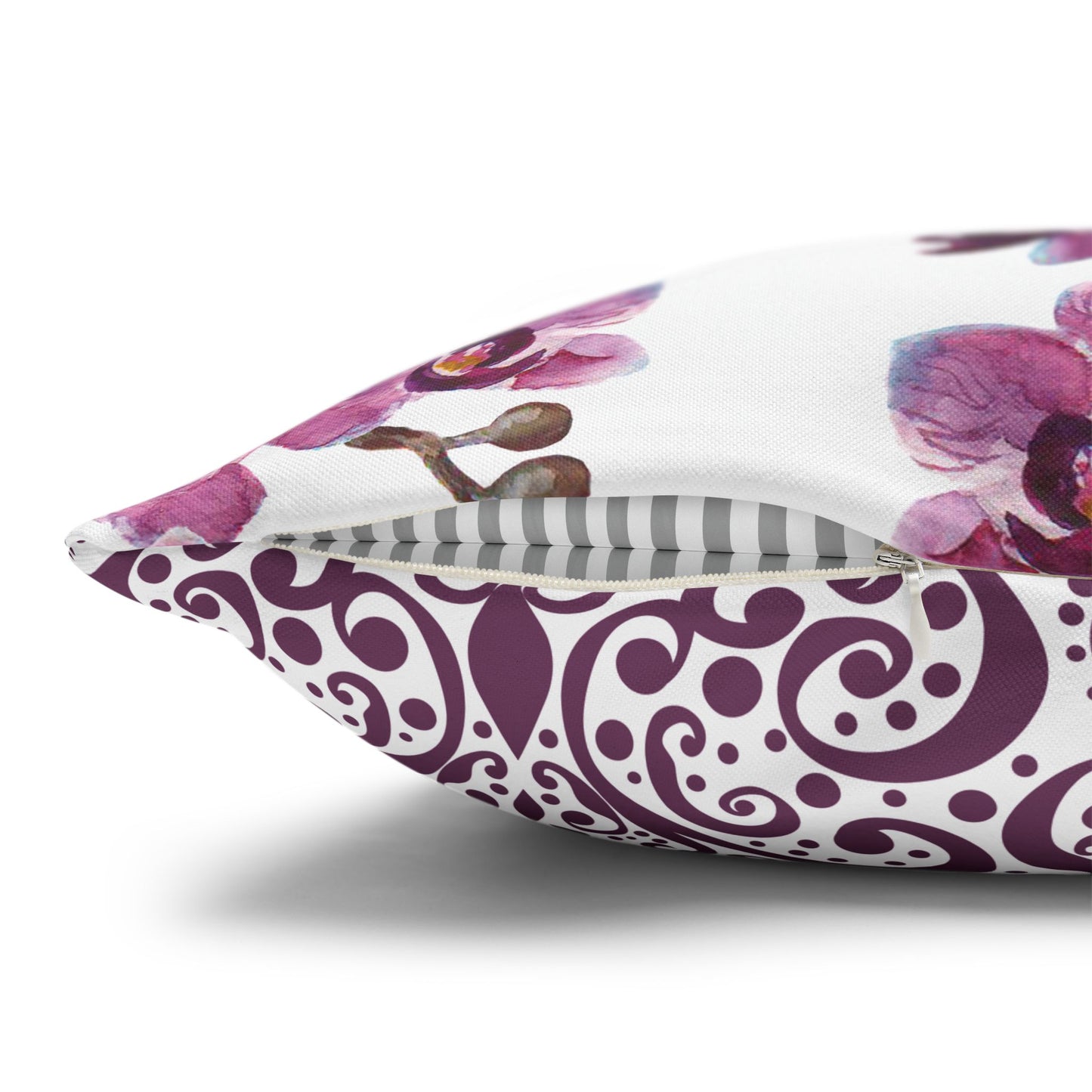 Floral Poly Canvas Pillowcase, Home Decor, Throw Pillow, Wedding Gift, Bedroom Accents, Floral Design Pillow