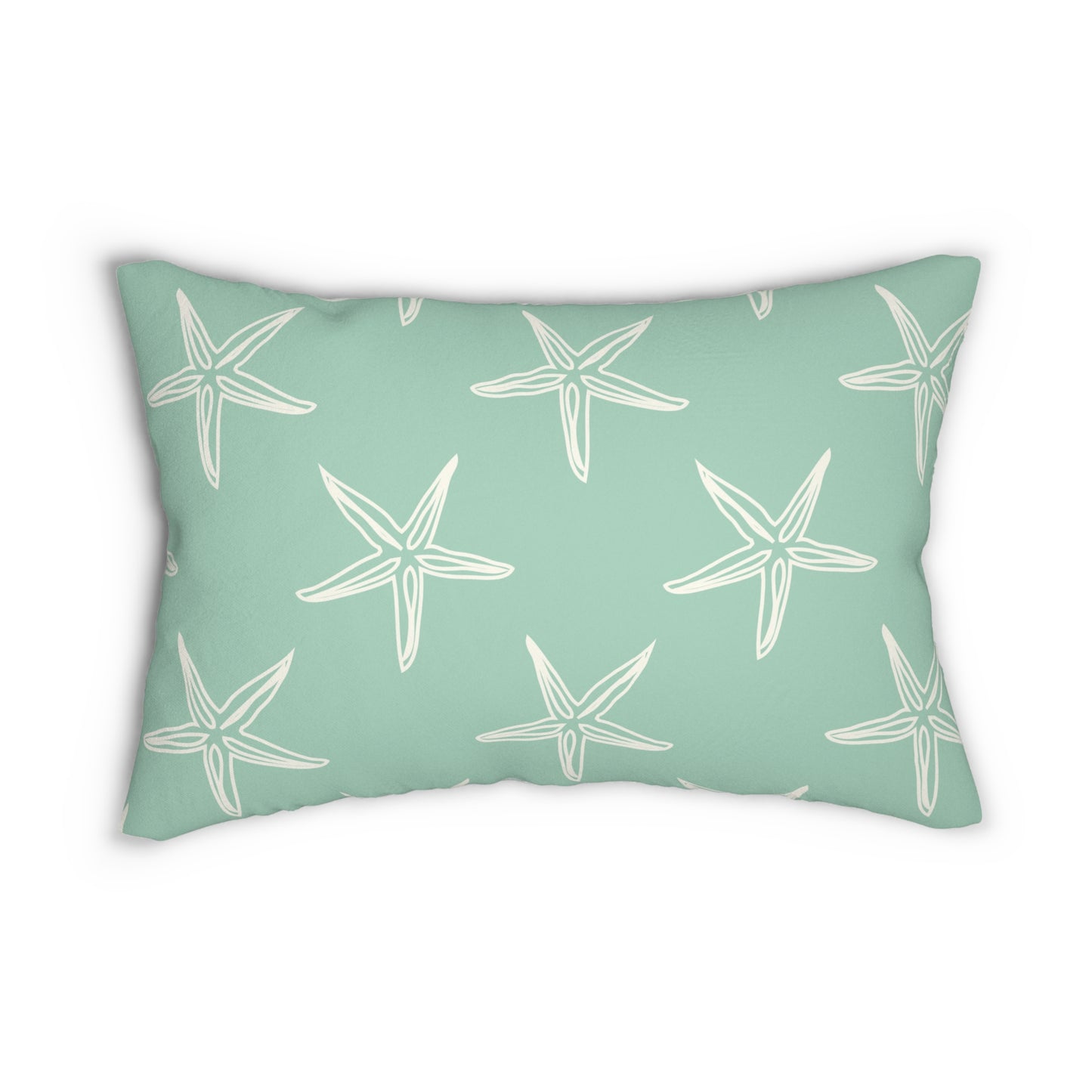 Starfish Beachy Lumbar Pillow, Coastal Home Decor, Nautical Throw Cushion, Summer Vibes Accent Pillow, Gift for Ocean Lovers, Chic Living Room Decor