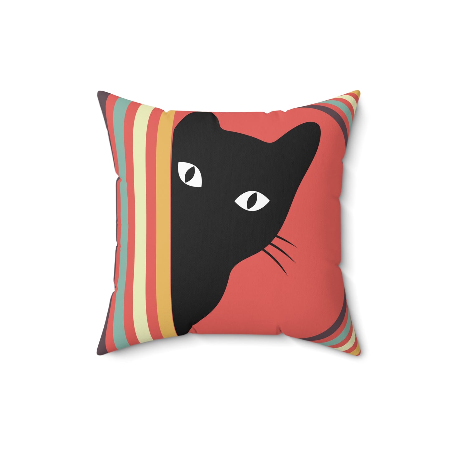 Watching You Cozy Cat-Themed Square Pillow, Cute Cat Decor, Home Accent, Pet Lover Gift, Cat Lover Gift, Colorful Throw Pillow