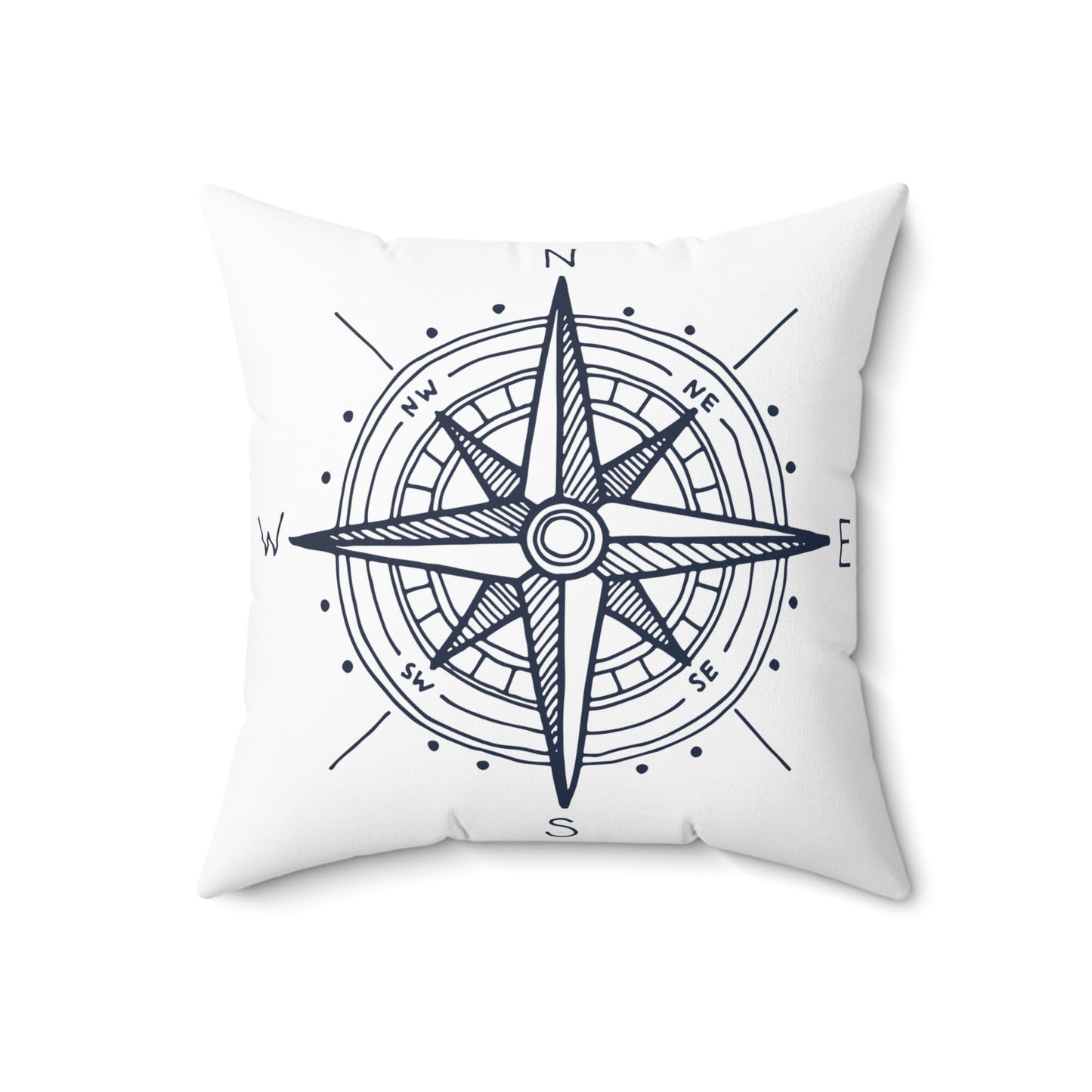 Nautical Cross Design & Fish Pattern on Back Side - Beach Lover Decorative Cushion