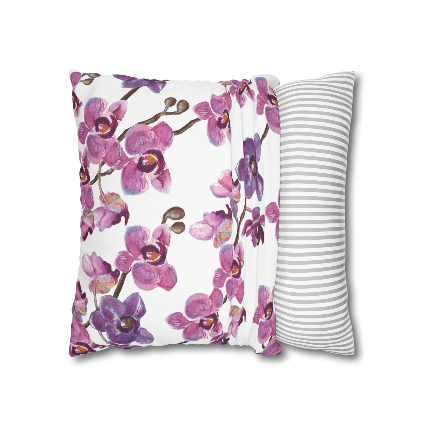 Floral Poly Canvas Pillowcase, Home Decor, Throw Pillow, Wedding Gift, Bedroom Accents, Floral Design Pillow