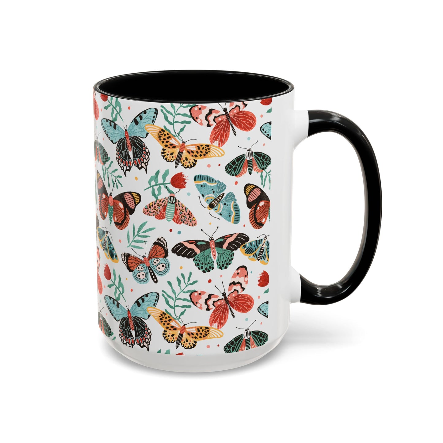 Mug Butterfly Breeze Turquoise and Rich Red