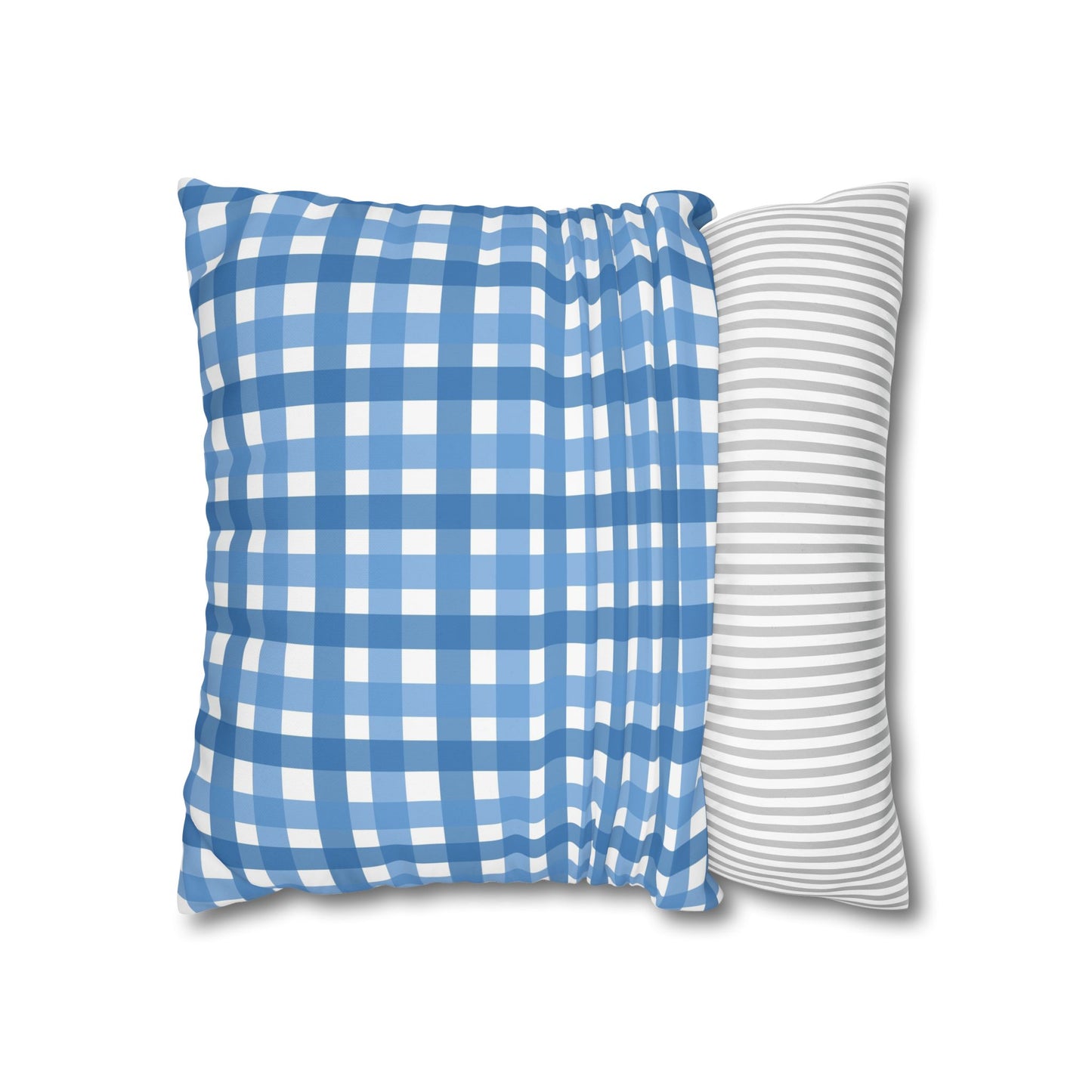 Charming Blue Gingham Pillowcase - Cozy Home Decor, Rustic Cabin Accent, Seasonal Gift, Living Room Accessory, Farmhouse Decor