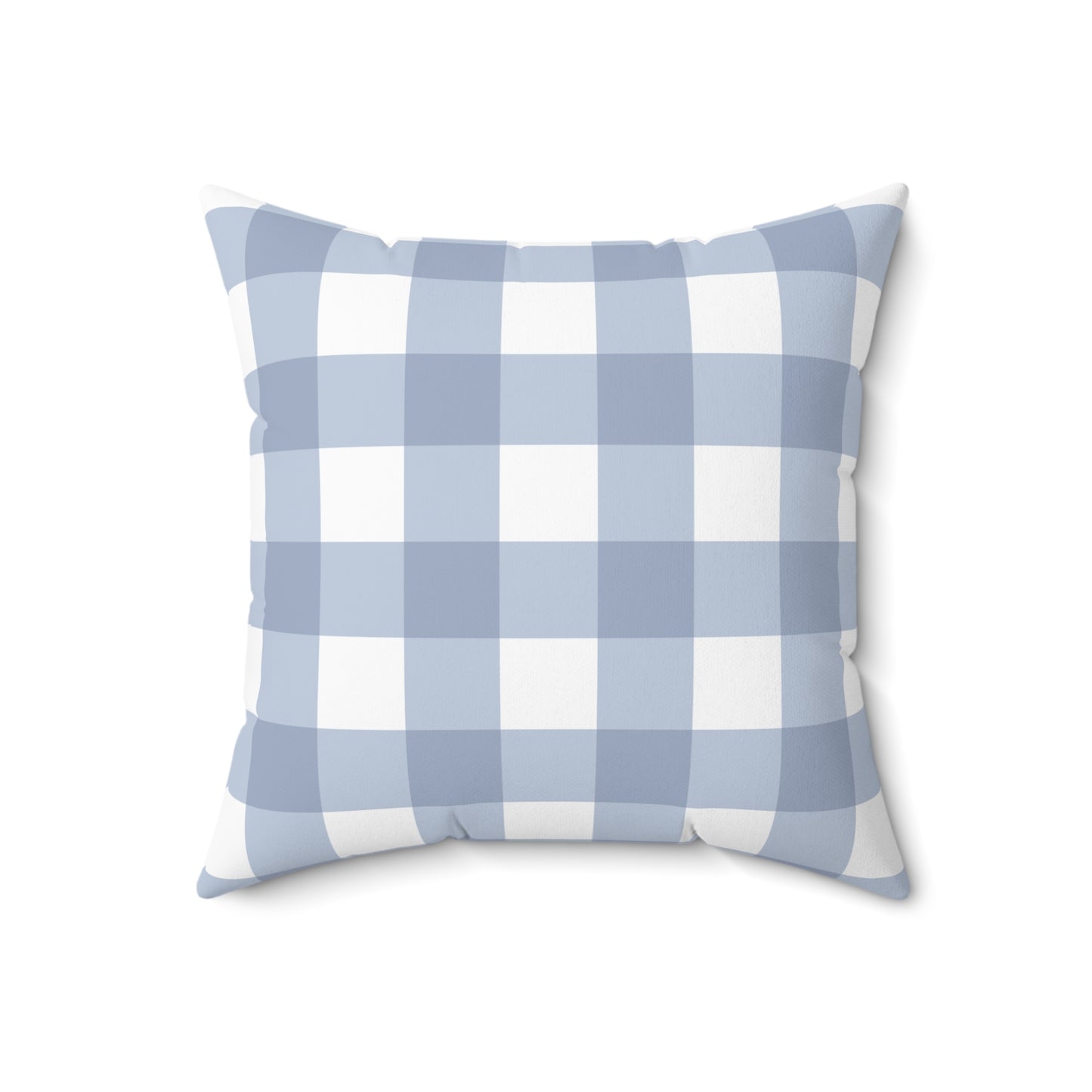 Blue Checkered Spun Polyester Square Pillow – Cozy Home Decor Accent