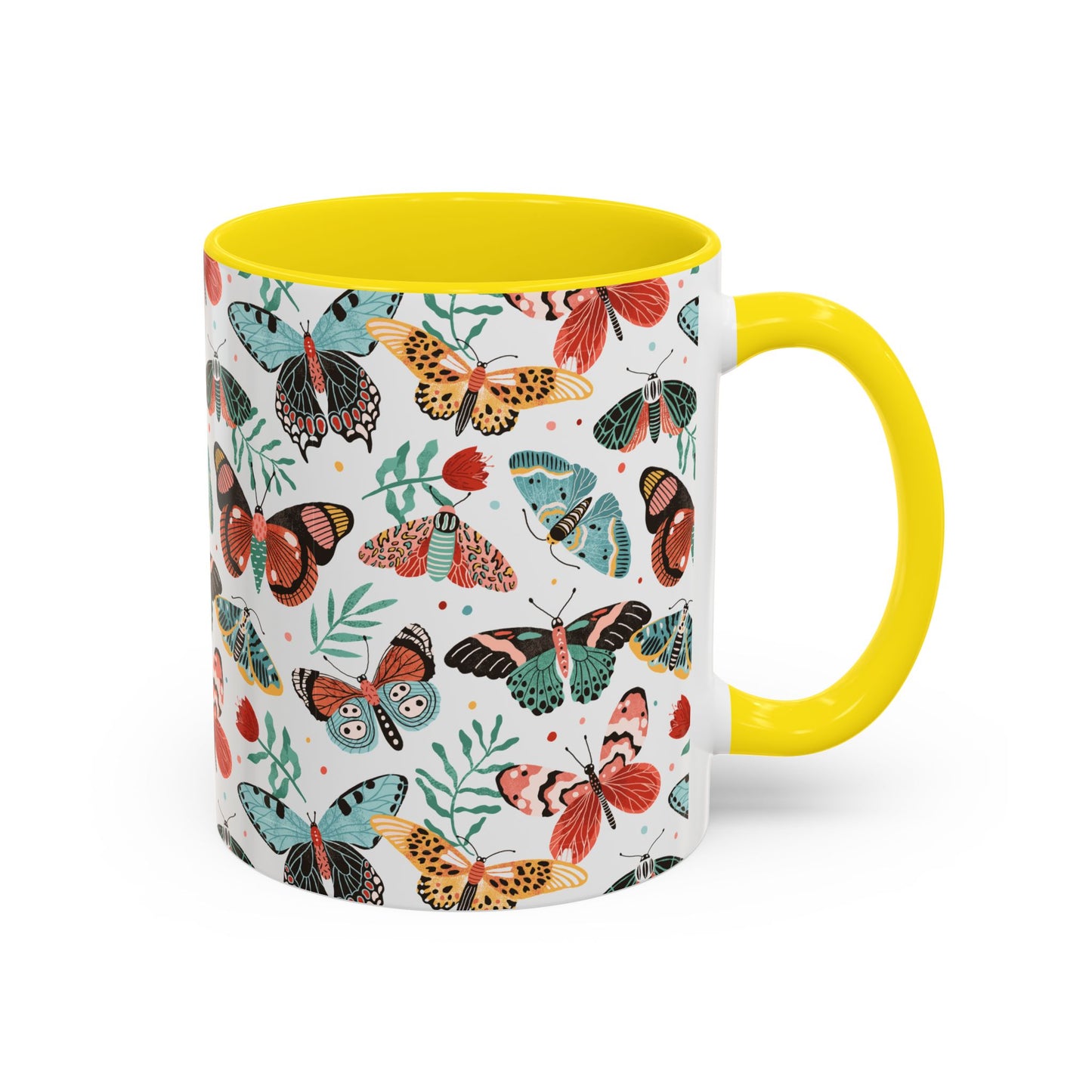 Mug Butterfly Breeze Turquoise and Rich Red