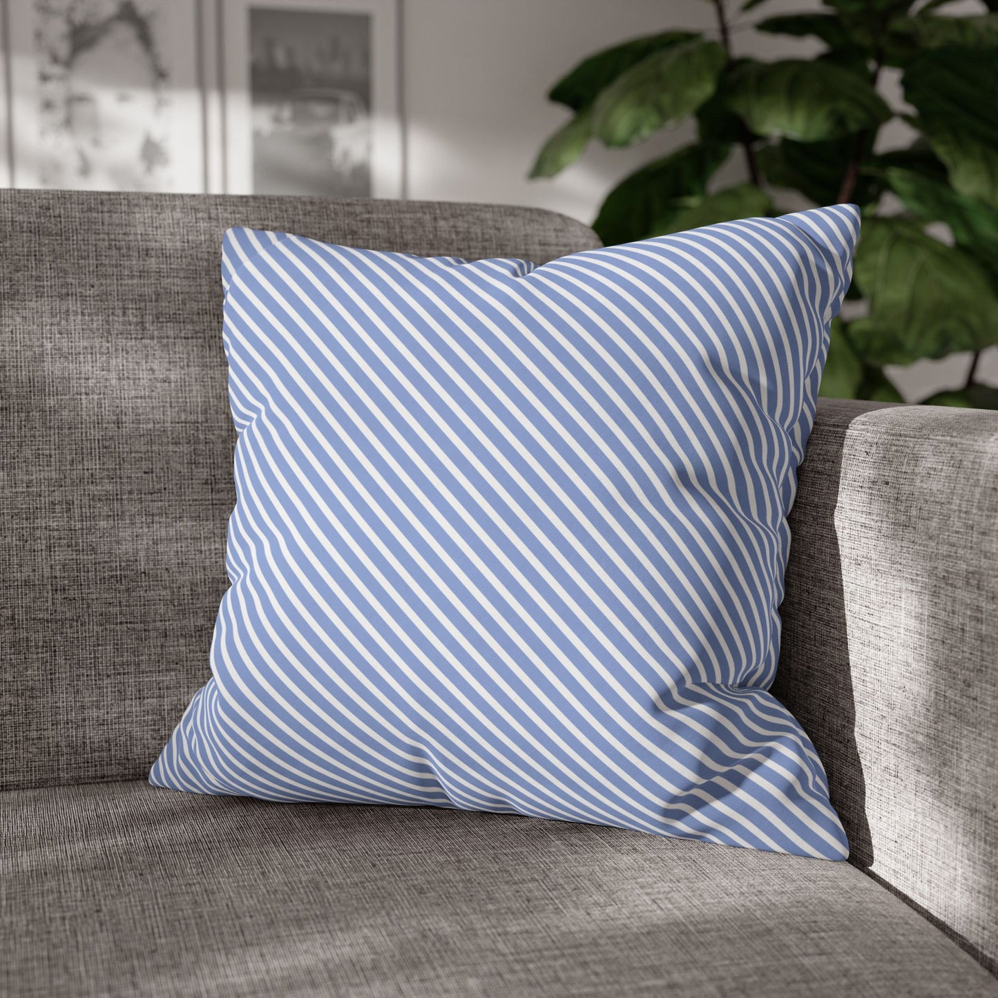Blue Stripe Decorative Pillowcase, Cozy Throw Cushion Cover for Living Room, Home Decor, Gift for Housewarming, Birthday