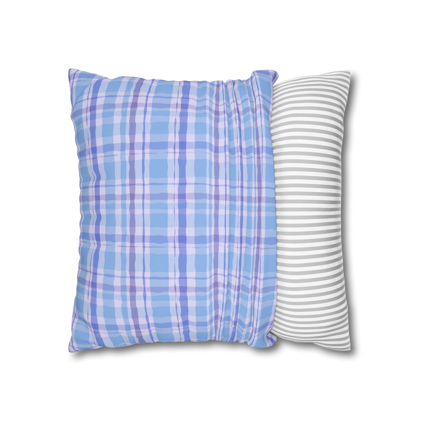 Cozy Blue Plaid Pillowcase, Soft Throw Pillow Cover, Decorative Cushion, Home Decor, Gifts for Her, Farmhouse Style