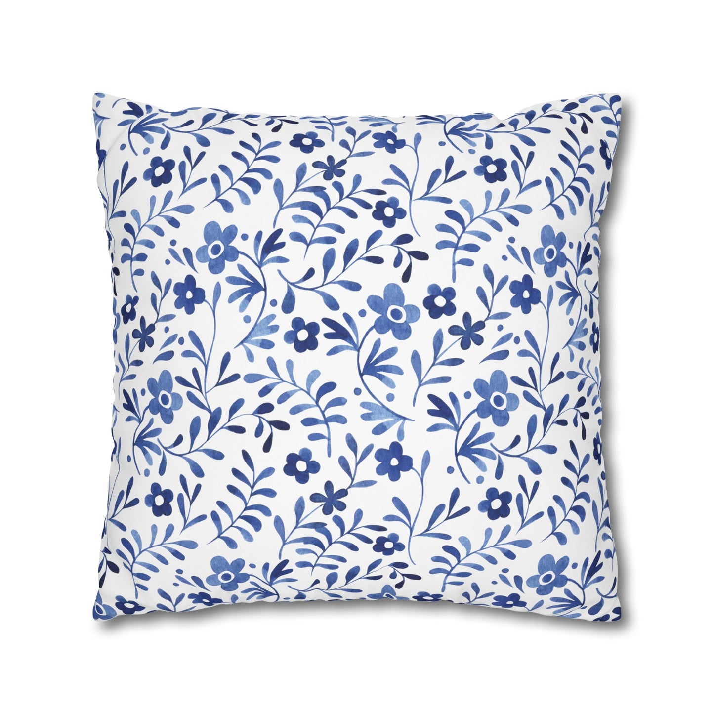 Floral Design Pillowcase - Cozy Home Decor, Decorative Cushion Cover, Blue & White Cushion, Gift for Homeowners, Floral Pillow