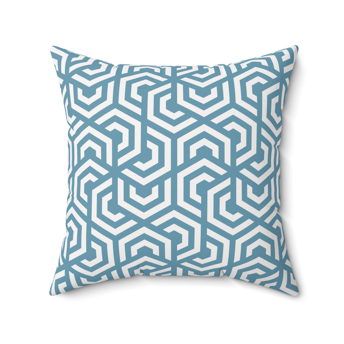 Square Accent Throw Pillow - Peachy White and Pink Orchid Blossoms on Indigo Background