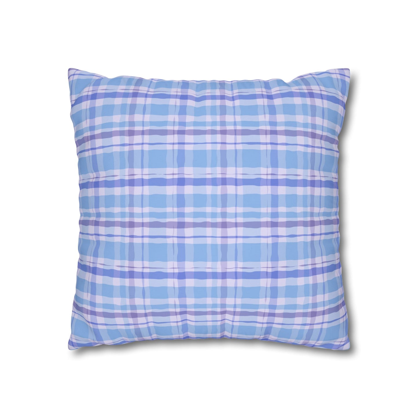 Cozy Blue Plaid Pillowcase, Soft Throw Pillow Cover, Decorative Cushion, Home Decor, Gifts for Her, Farmhouse Style