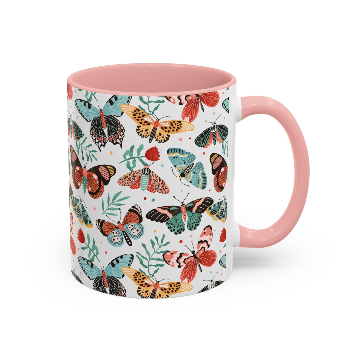 Mug Butterfly Breeze Turquoise and Rich Red
