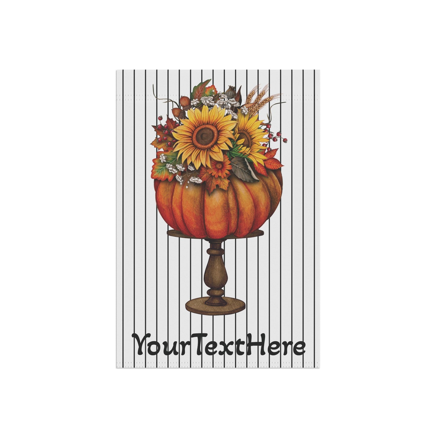 House Banner, Elegant Fall Pumpkin Display, Personalized Garden Flag, Autumn Home Decor, Thanksgiving Outdoor Sign