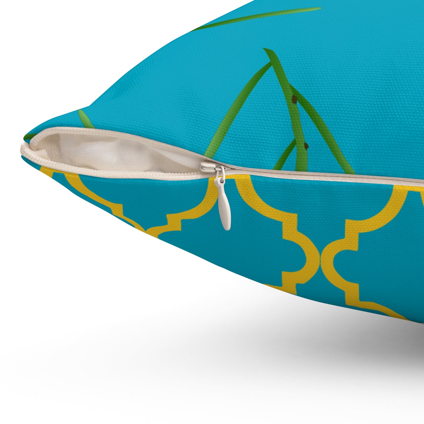Tropical Bloom Reversible Throw Pillow – Pink Orchids & Turquoise with Sunny Yellow Pattern Accent Pillow for Home Decor, Cushion, Throw Pillow, Living Room Decor, Gift Ideas, Modern Home Accessories