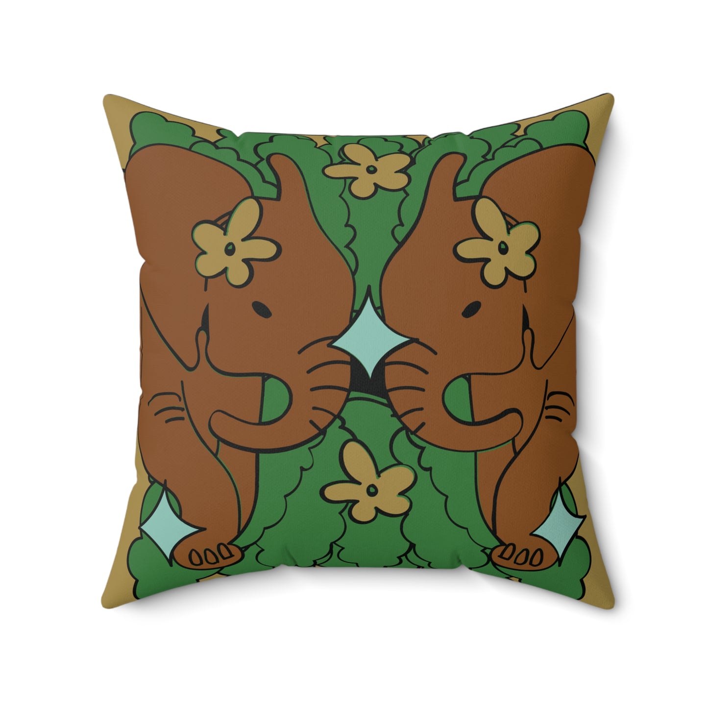 Tropical Rustic Animal Print Pillow, Elephant Decor, Tiger Stripe Cushion, Bohemian Home Accent, Wildlife Throw Pillow