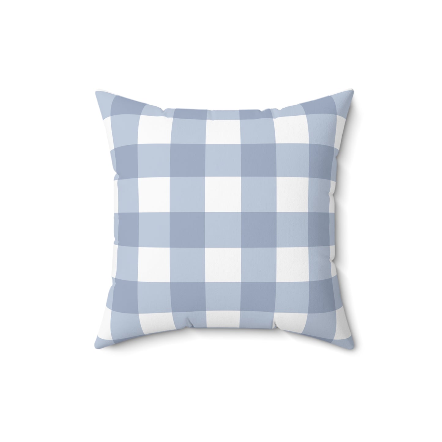 Blue Checkered Spun Polyester Square Pillow – Cozy Home Decor Accent