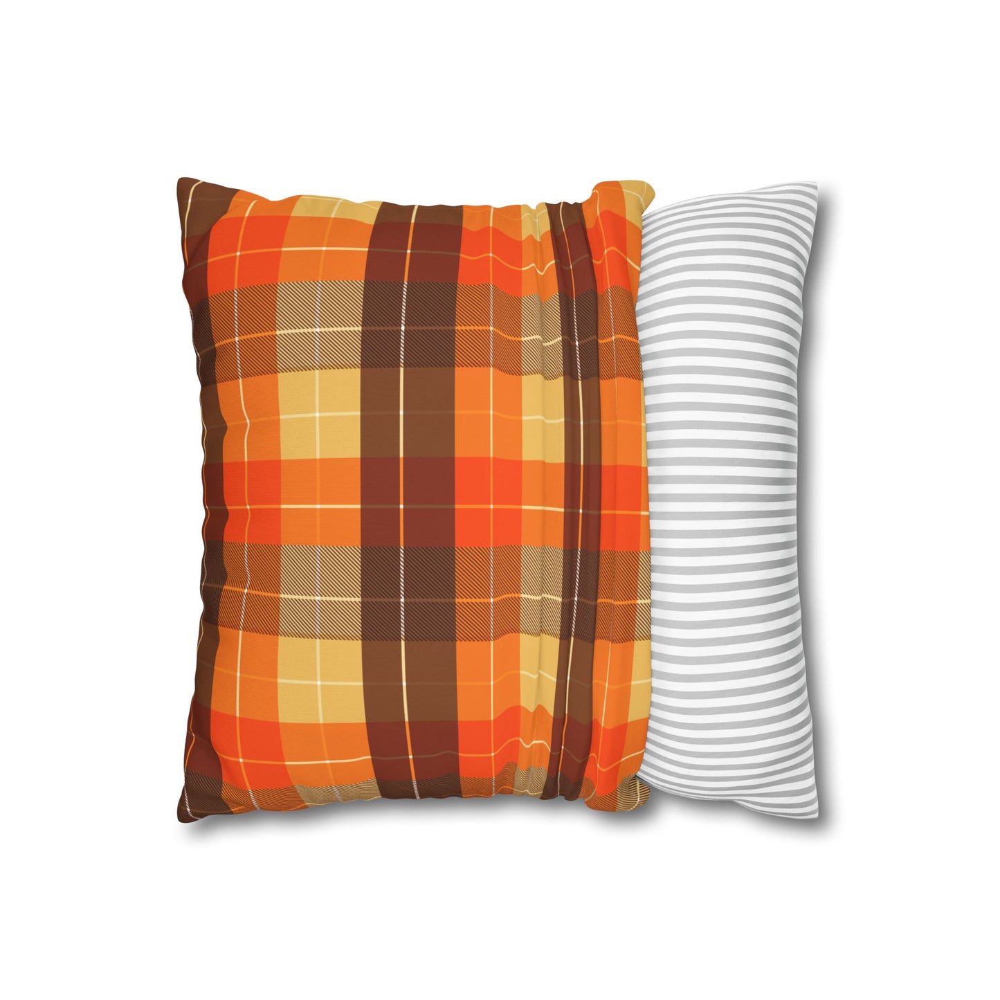 Autumn Plaid Pillowcase, Cozy Home Decor, Seasonal Accent, Thanksgiving Decoration, Comfortable Throw Pillow, Fall Vibes