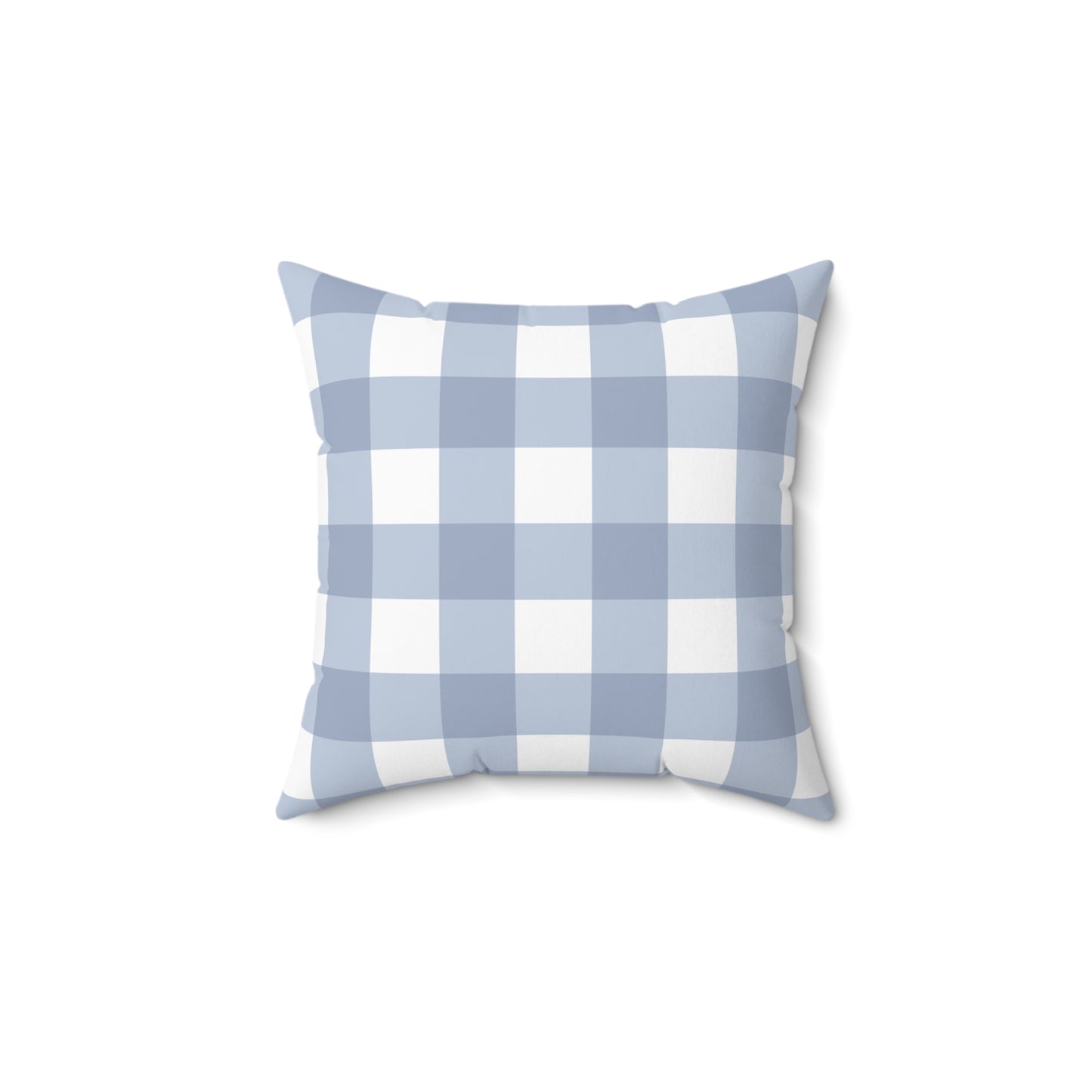 Blue Checkered Spun Polyester Square Pillow – Cozy Home Decor Accent