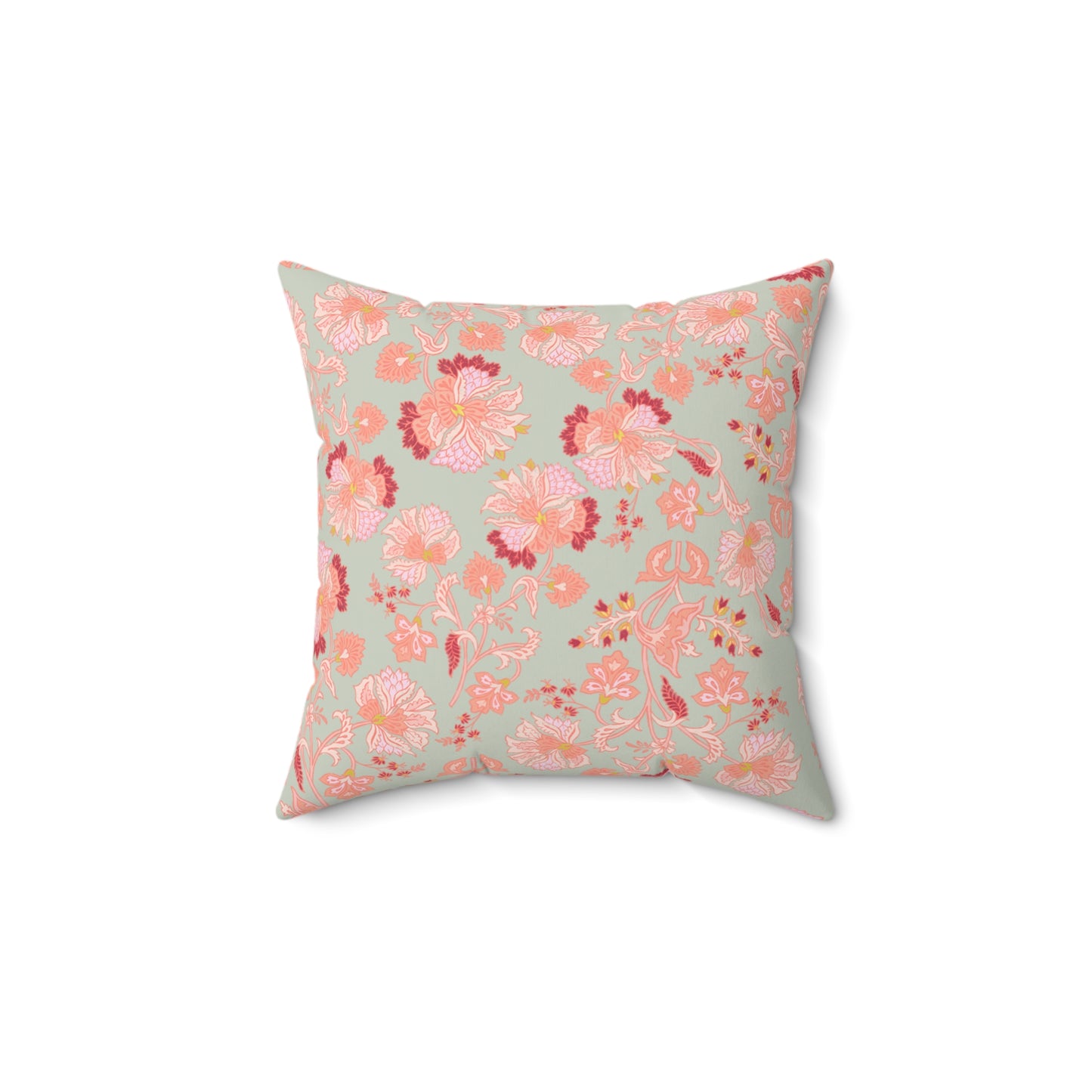 Accent Pillow - Peaches and Cream Orchids with Minty Floral Design