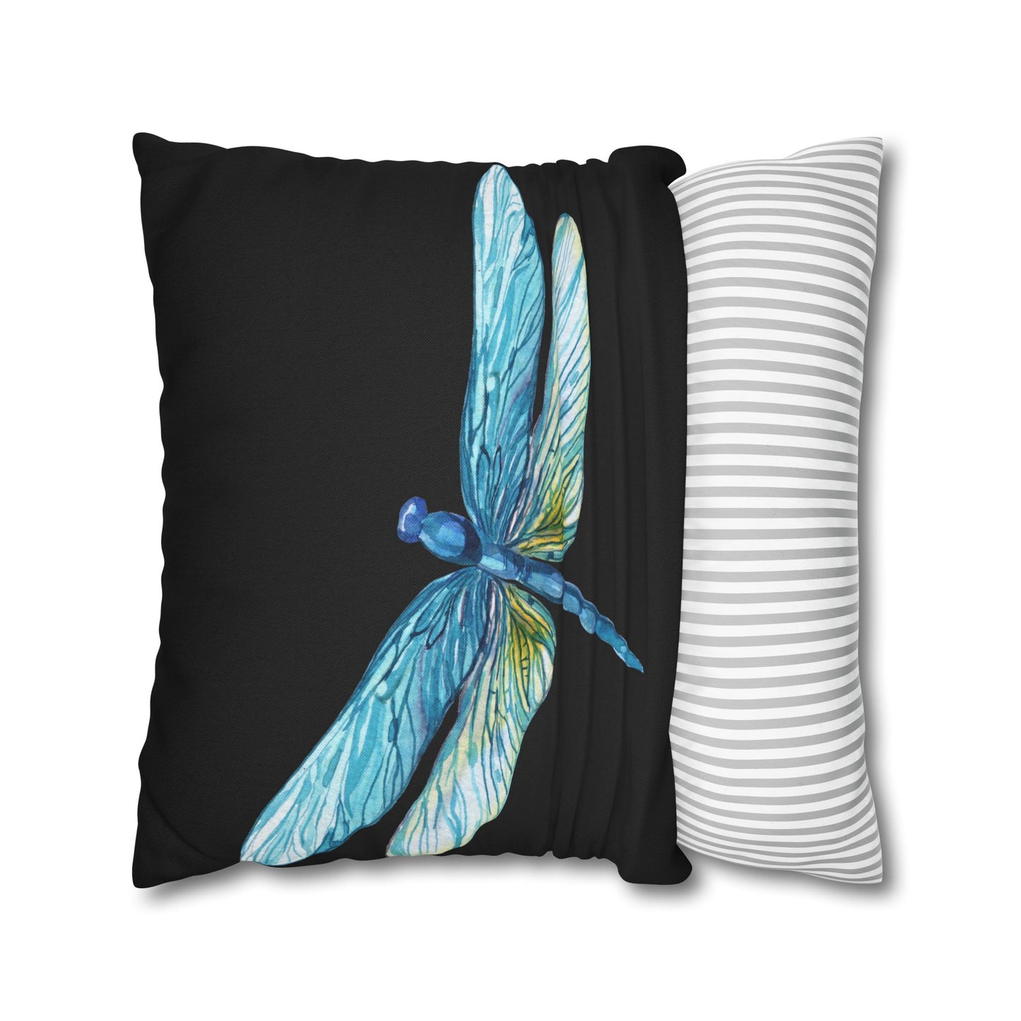 Midnight Sky and Turquoise Dragonfly Decorative Pillowcase, Home Decor, Living Room Accent, Gift for Nature Lovers, Bird Lovers, Boho Home