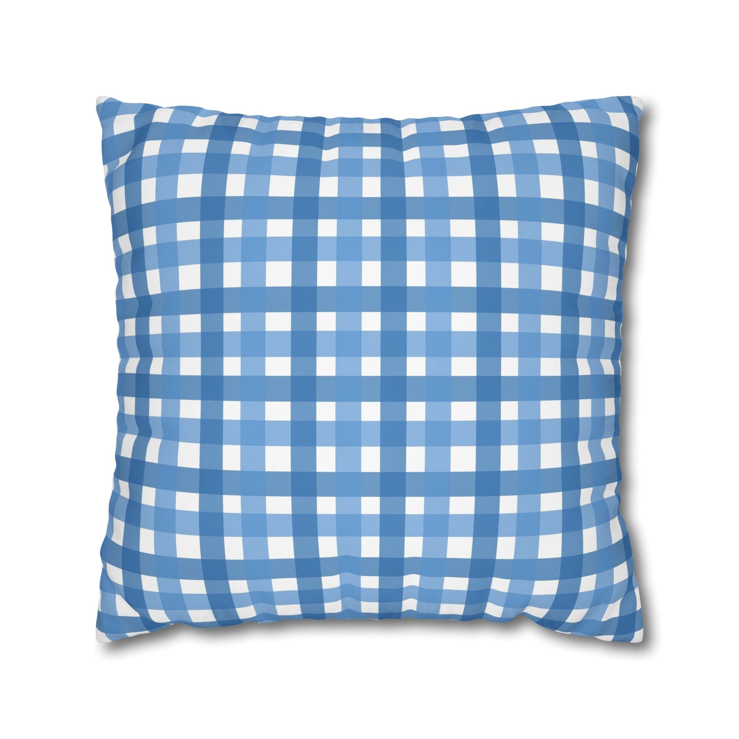 Charming Blue Gingham Pillowcase - Cozy Home Decor, Rustic Cabin Accent, Seasonal Gift, Living Room Accessory, Farmhouse Decor