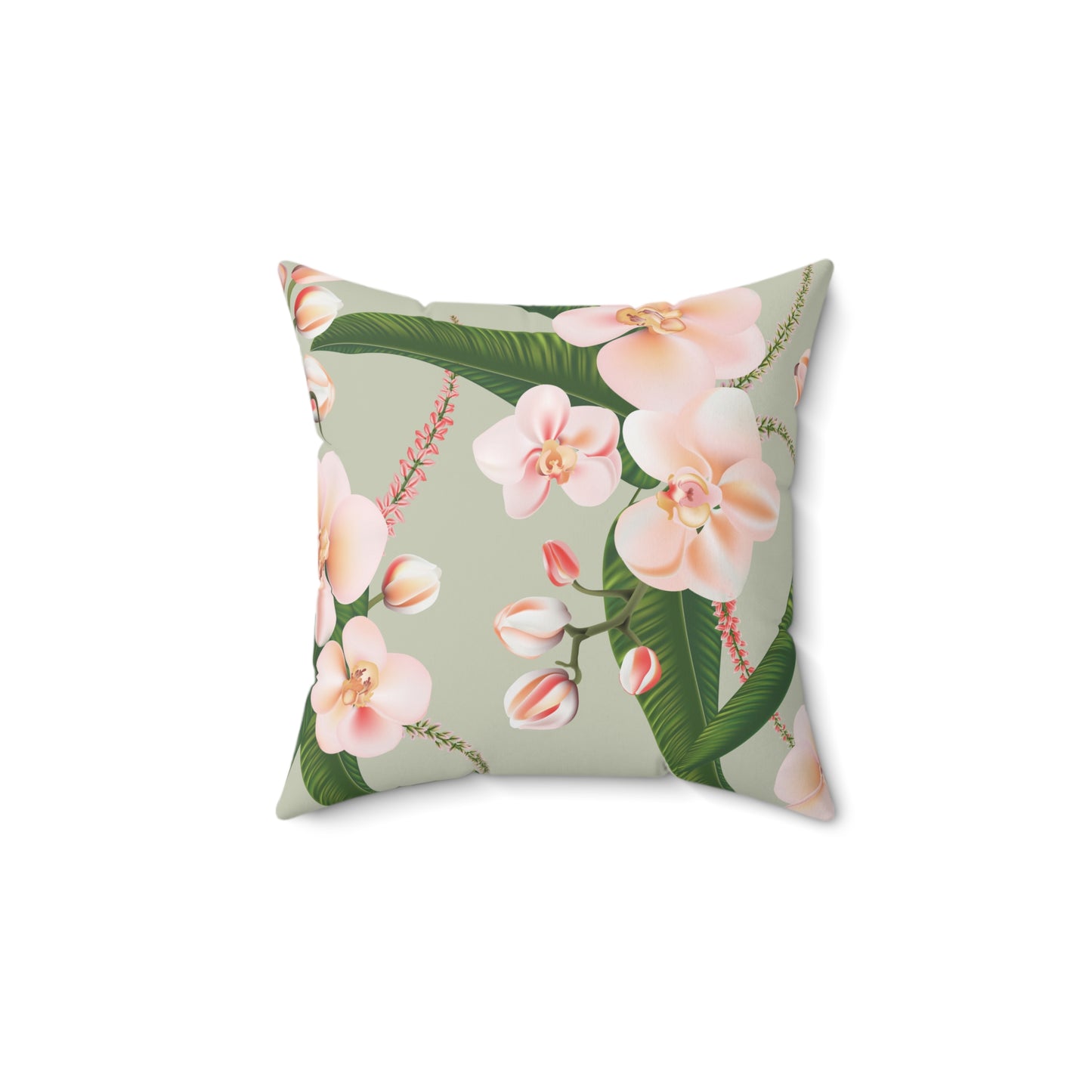 Square Throw Accent Pillow Classic Blushing Orchids & Paisley Design