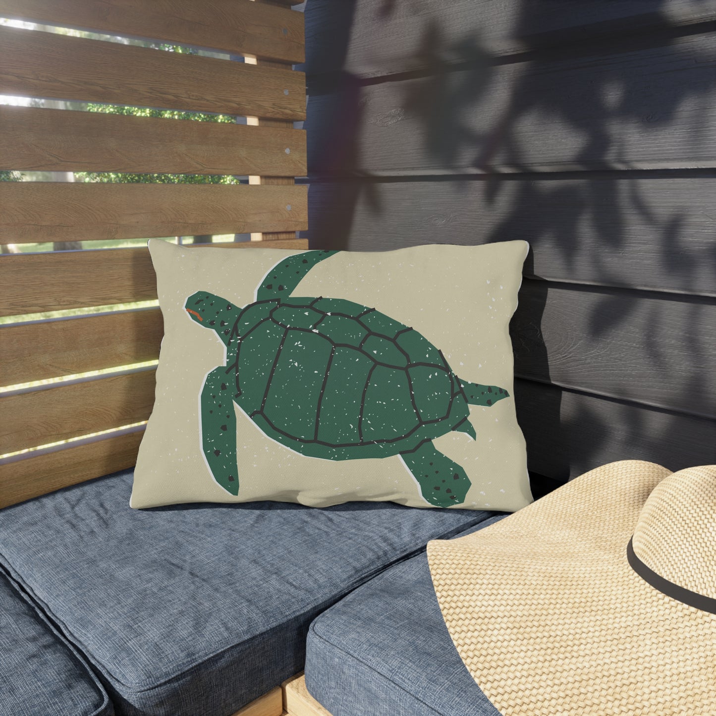 Outdoor Pillows - Rustic and Tribal Sea Turtle Design