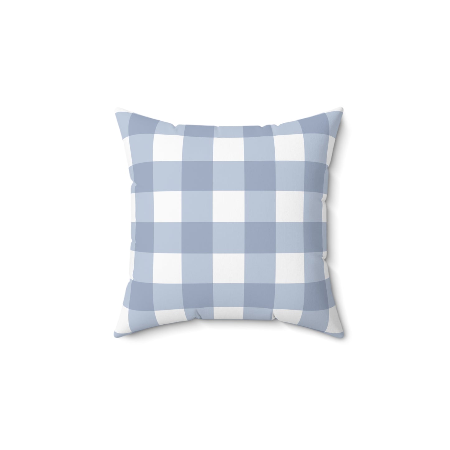 Blue Checkered Spun Polyester Square Pillow – Cozy Home Decor Accent