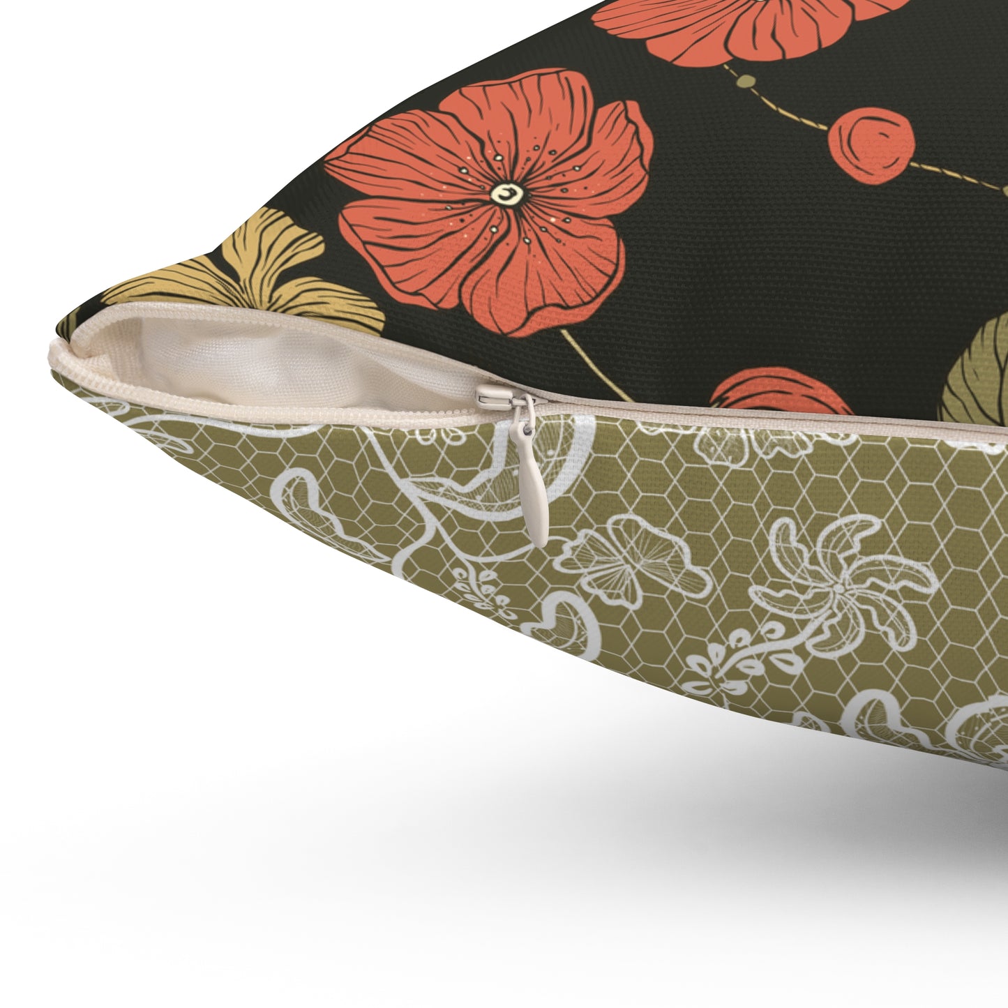 Throw Pillow Flying Sparrow with Nesting Twins Boho Floral Square Pillow, Cozy Home Decor, Gift for Friends, Couch Cushion, Nature-Inspired Accent, Living Room Comfort