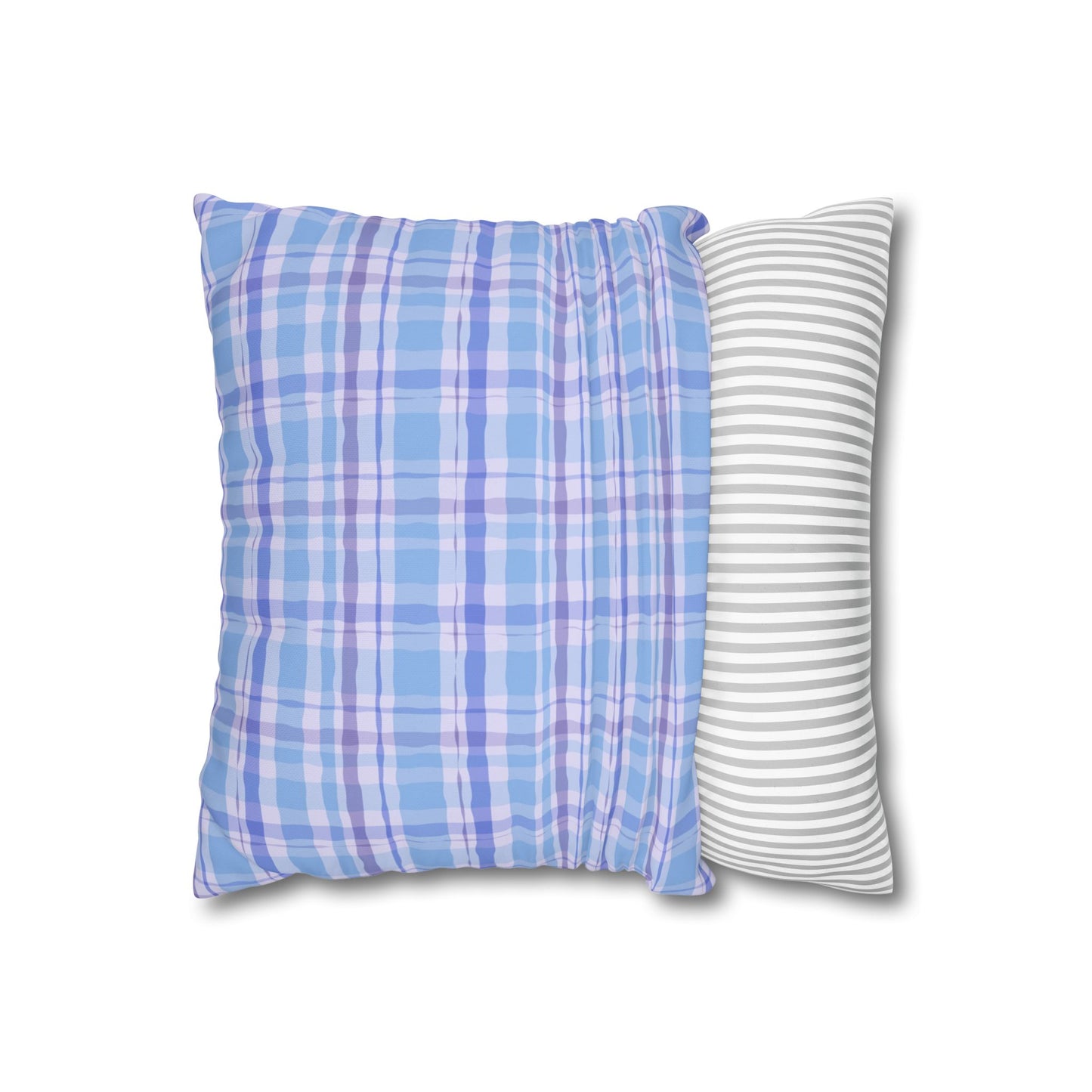 Cozy Blue Plaid Pillowcase, Soft Throw Pillow Cover, Decorative Cushion, Home Decor, Gifts for Her, Farmhouse Style