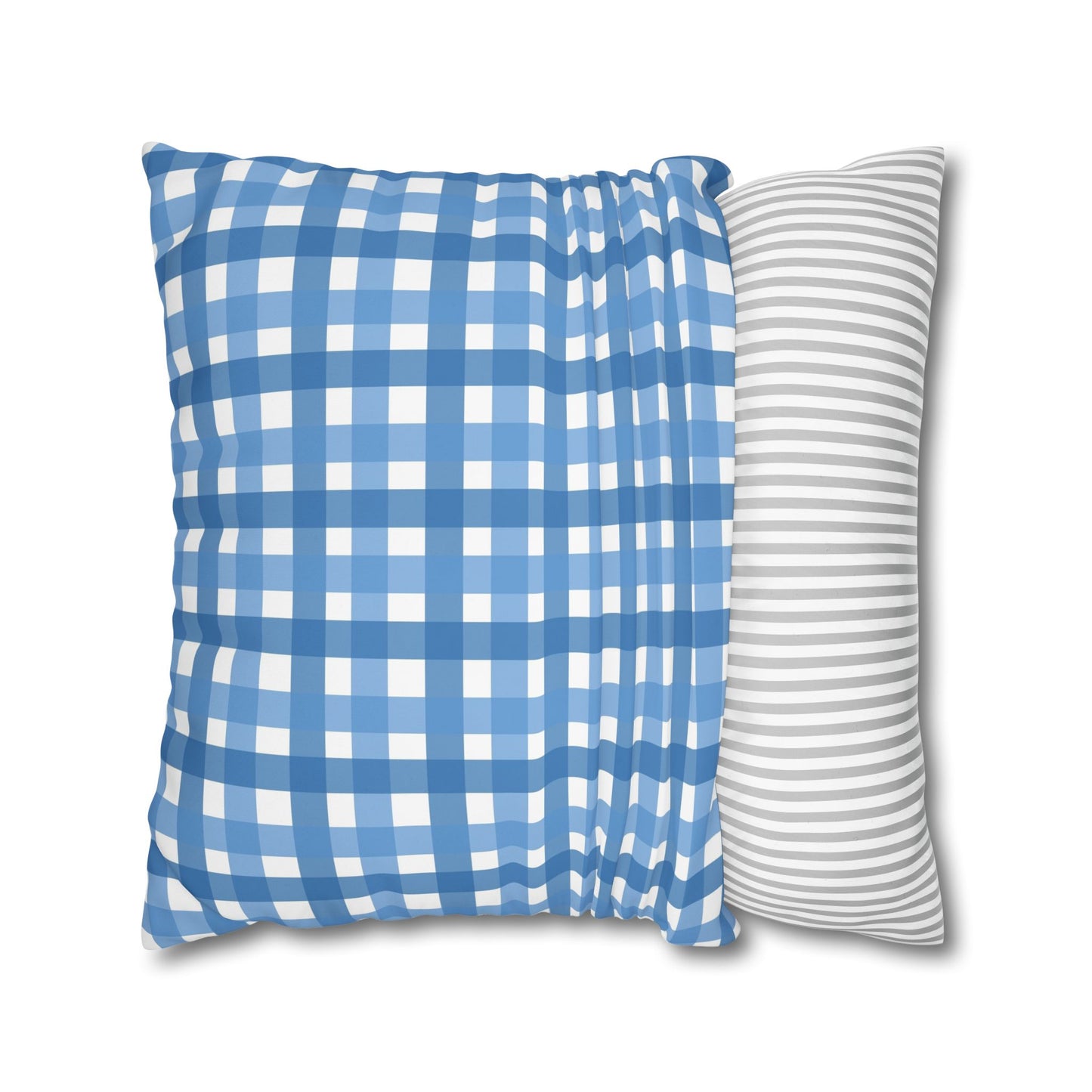 Charming Blue Gingham Pillowcase - Cozy Home Decor, Rustic Cabin Accent, Seasonal Gift, Living Room Accessory, Farmhouse Decor