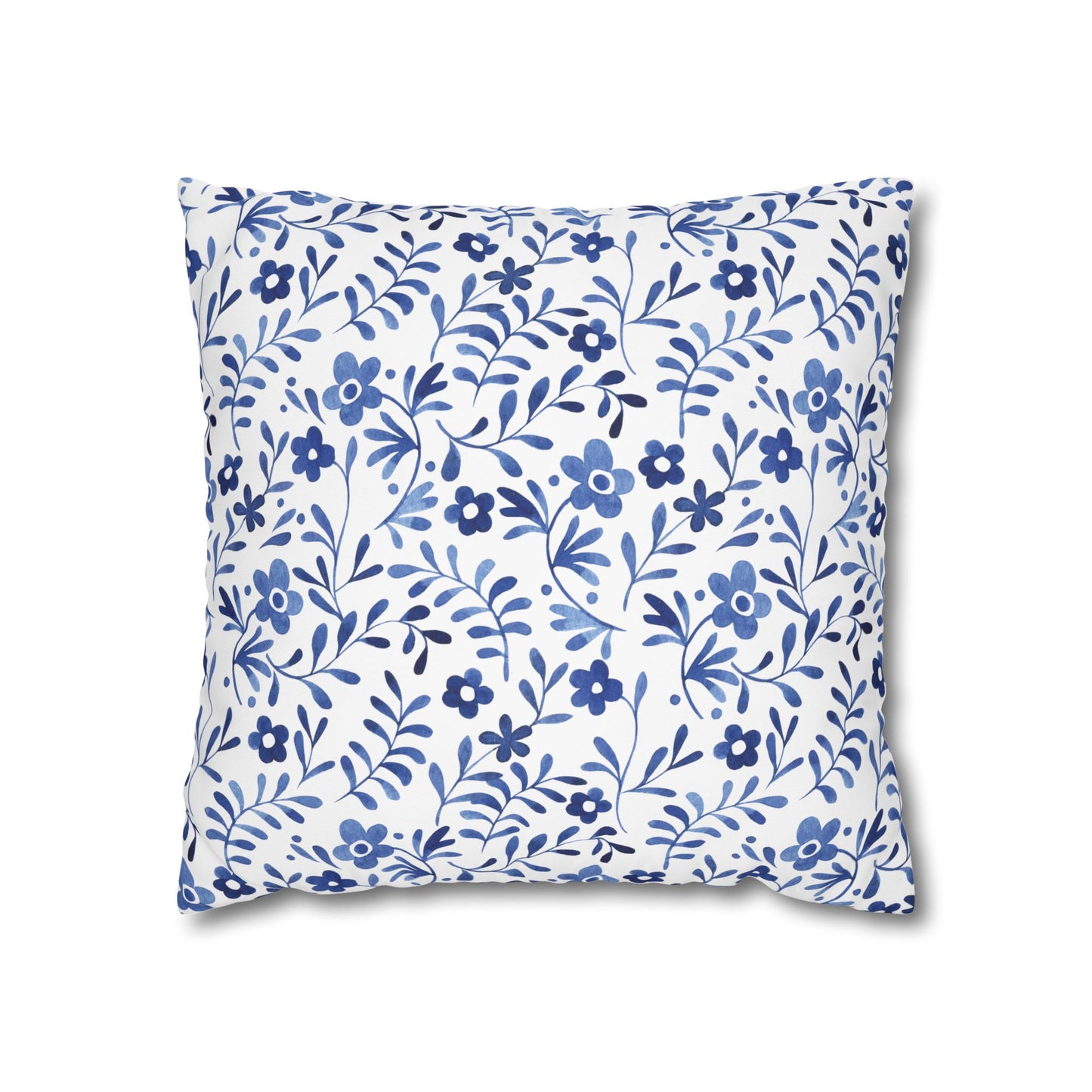 Floral Design Pillowcase - Cozy Home Decor, Decorative Cushion Cover, Blue & White Cushion, Gift for Homeowners, Floral Pillow