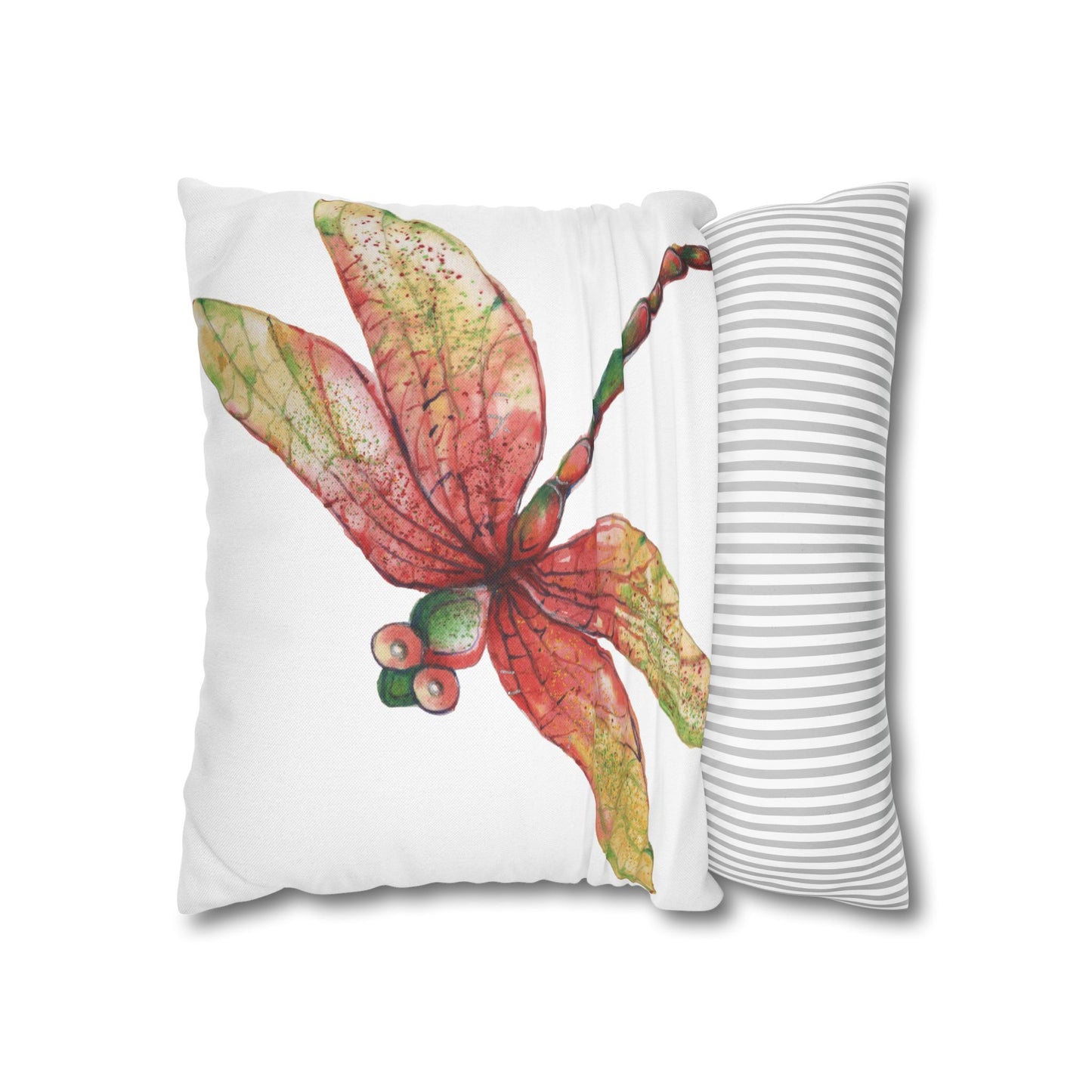 Earthy Vibrant Dragonfly Pillowcase | Nature-Inspired Home Decor, Gardening Gift, Spring Accent, Bohemian Pillow Cover, Eco-Friendly Textile