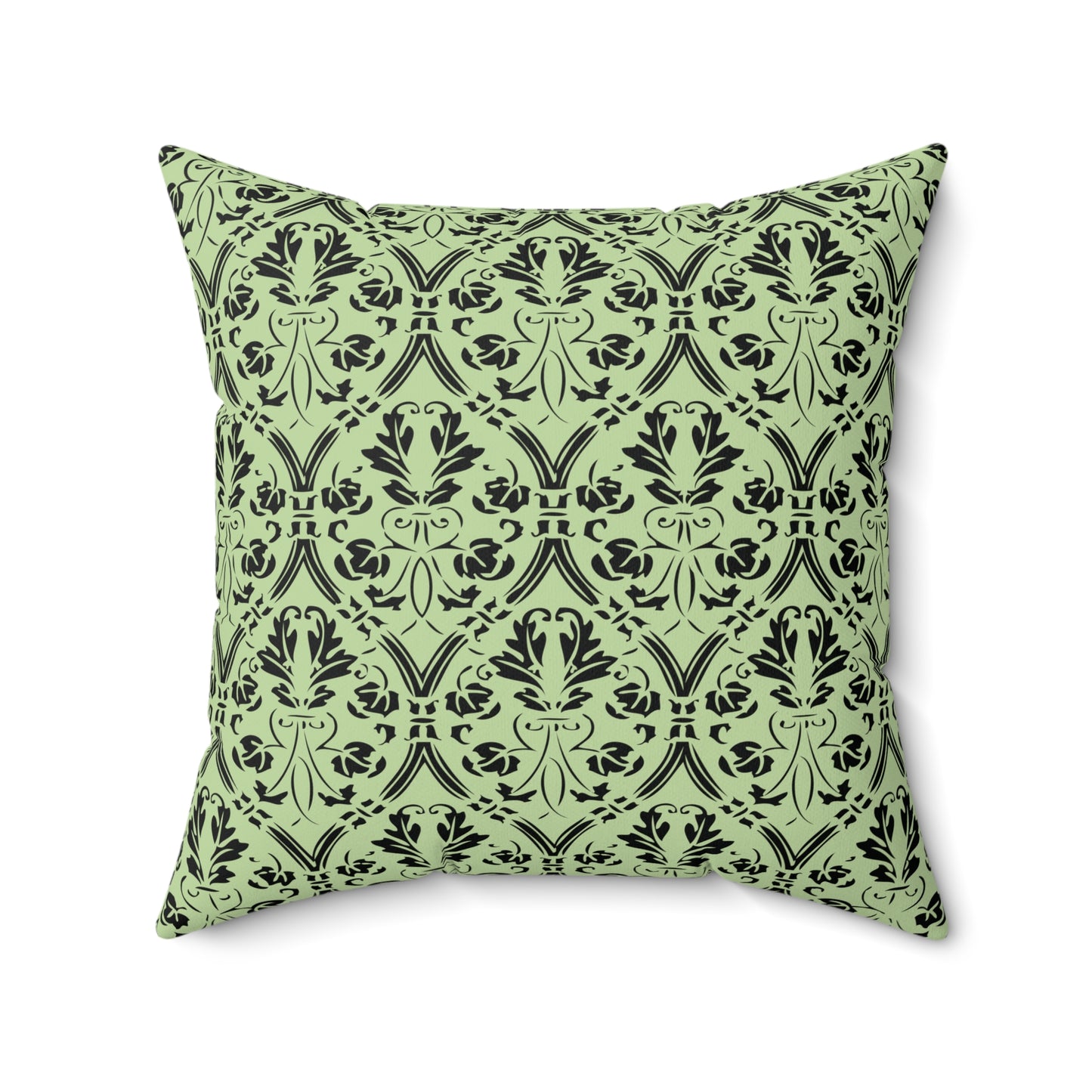 Tropical Noire Throw Pillow – Exotic Orchids & Classic Damask Reversible Design Square Pillow, Botanical Decor, Cozy Home Accessories, Gift for Plant Lovers, Modern Throw Pillows