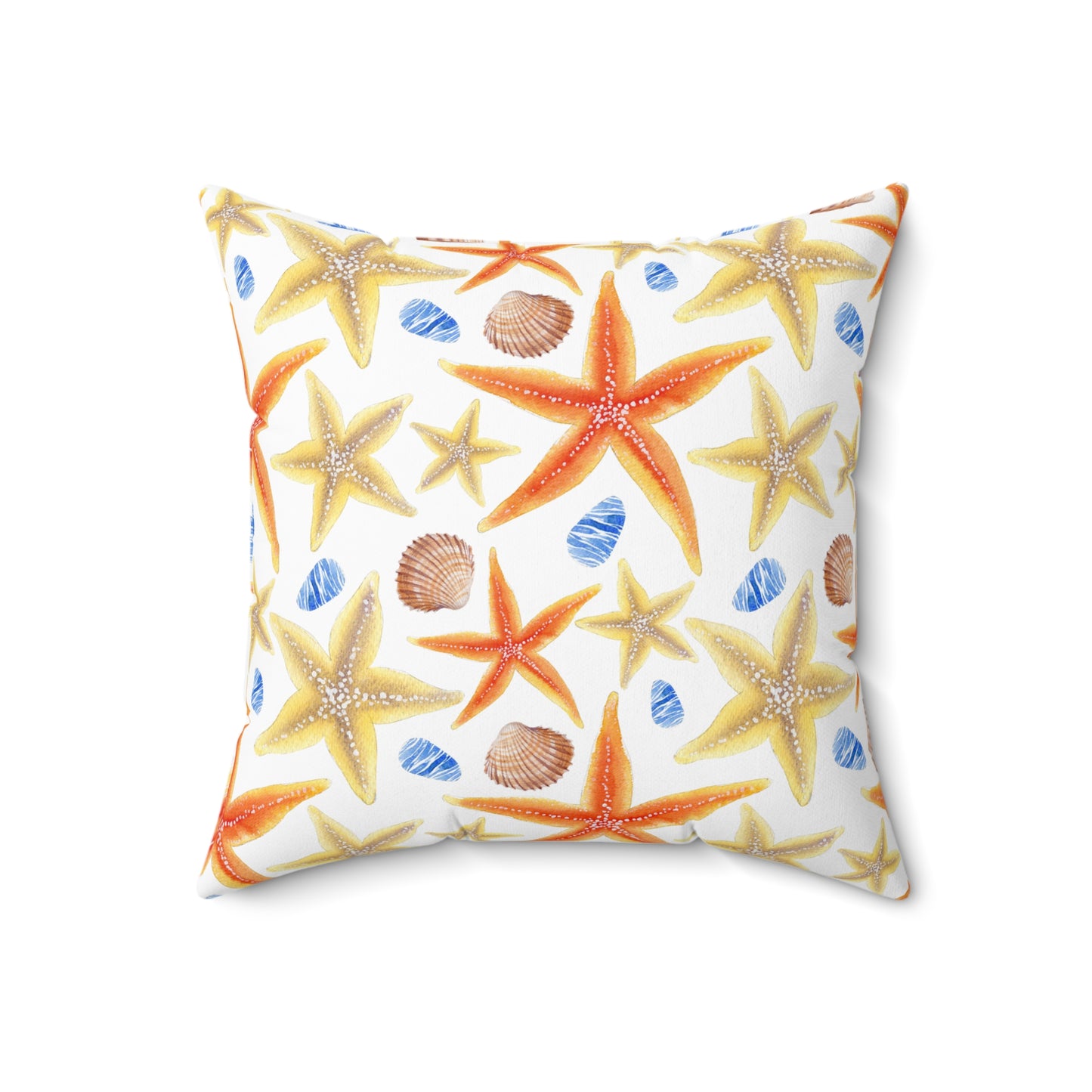 Coastal Decorative Pillow with Starfish & Stripes