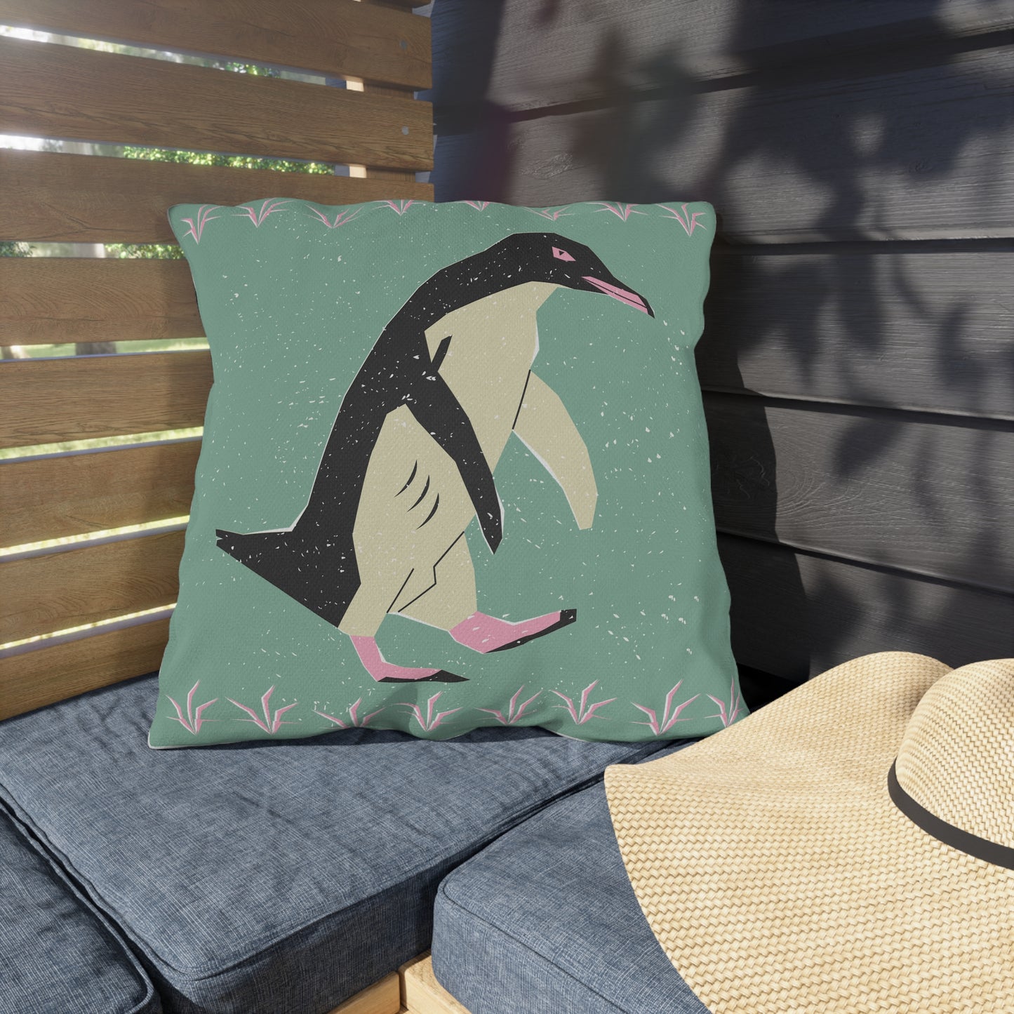 Stylish Outdoor Pillows for Cozy Patios, Penguin Decor, Tribal Pattern Cushion, Summer Accessories, Unique Home Gift