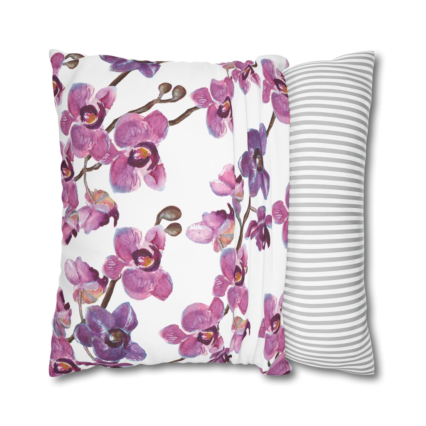 Floral Poly Canvas Pillowcase, Home Decor, Throw Pillow, Wedding Gift, Bedroom Accents, Floral Design Pillow