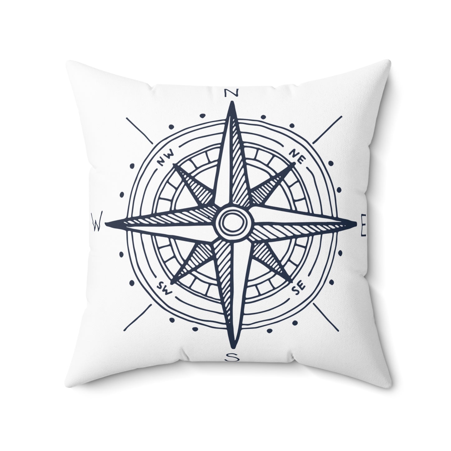 Nautical Cross Design & Fish Pattern on Back Side - Beach Lover Decorative Cushion