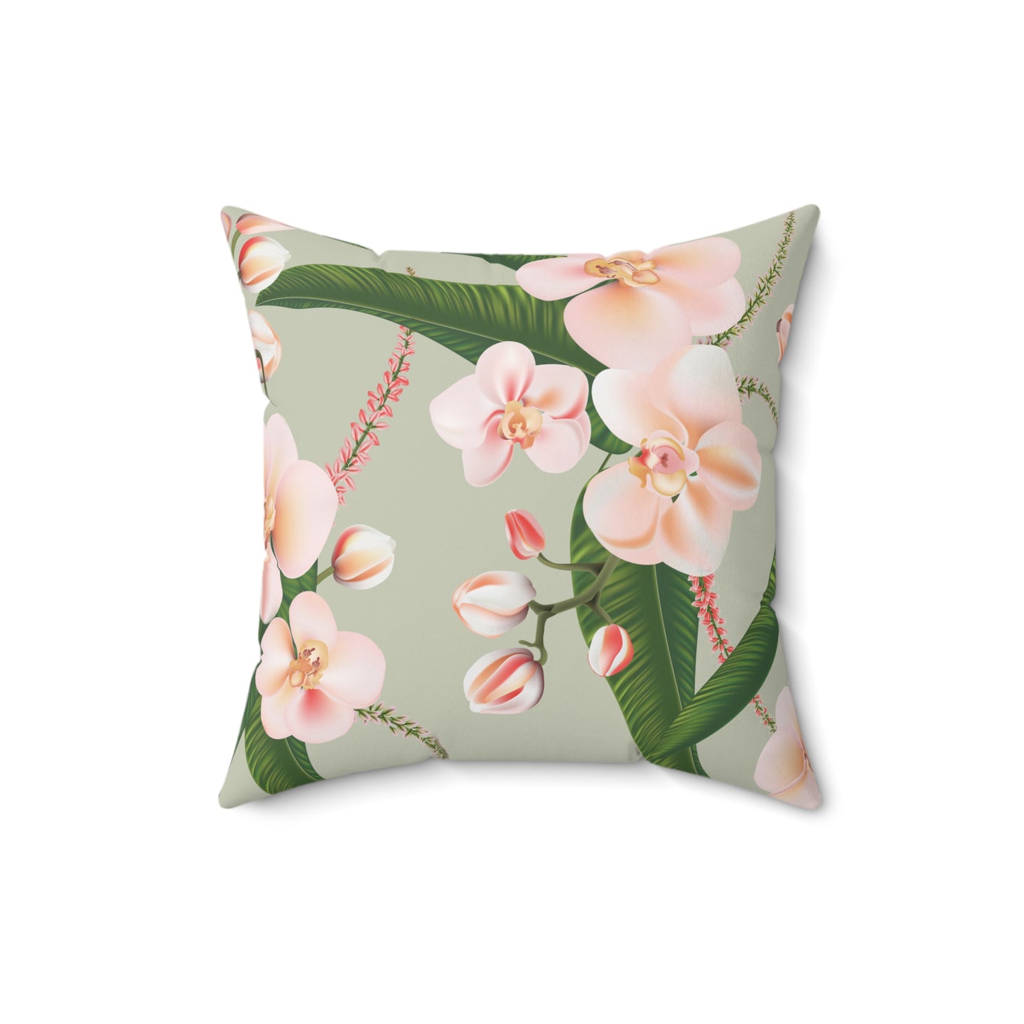 Square Throw Accent Pillow Classic Blushing Orchids & Paisley Design