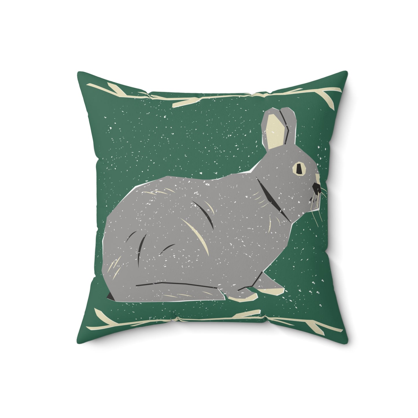 Rustic Rabbit Animal Print Pillow, Home Decor, Gifts for Animal Lovers, Boho Decor, Living Room Cushion, Easter Decor