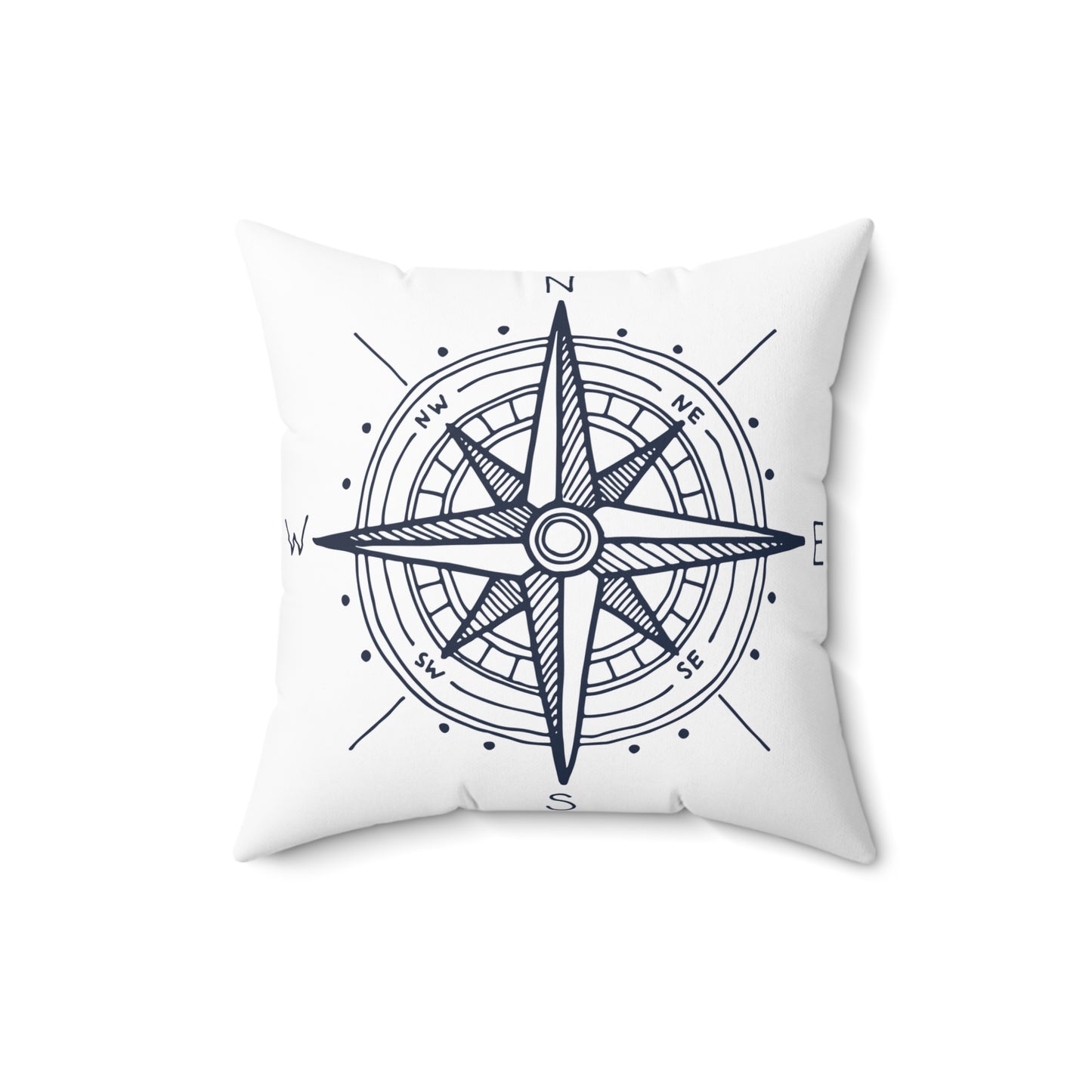 Nautical Cross Design & Fish Pattern on Back Side - Beach Lover Decorative Cushion