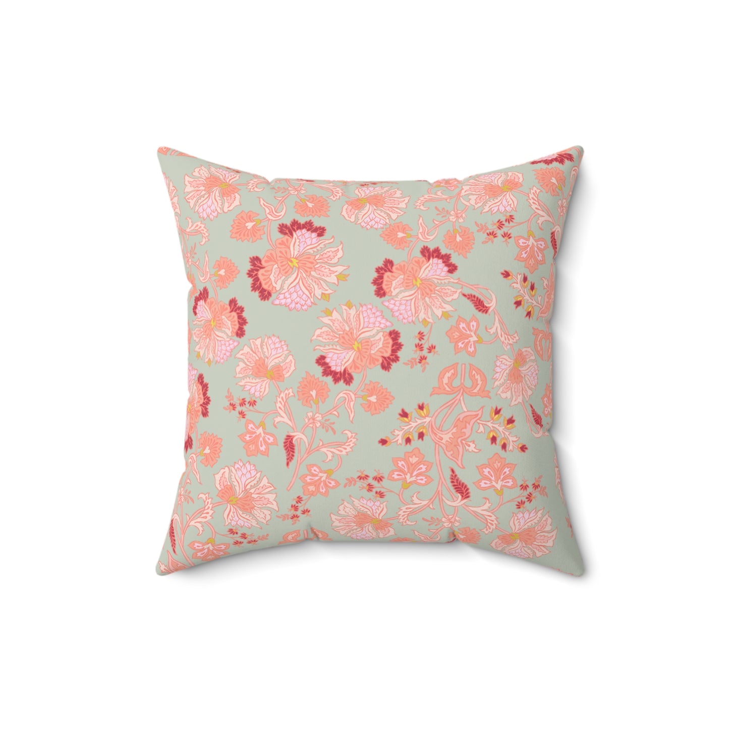 Accent Pillow - Peaches and Cream Orchids with Minty Floral Design