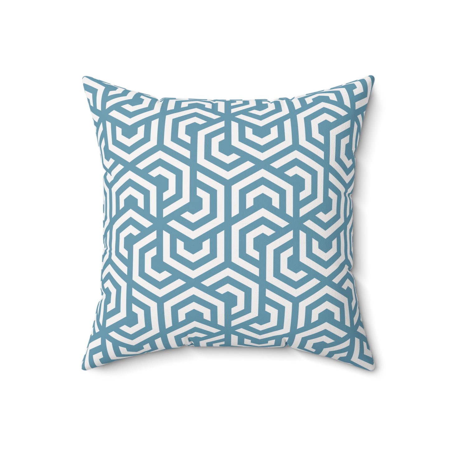 Square Accent Throw Pillow - Peachy White and Pink Orchid Blossoms on Indigo Background