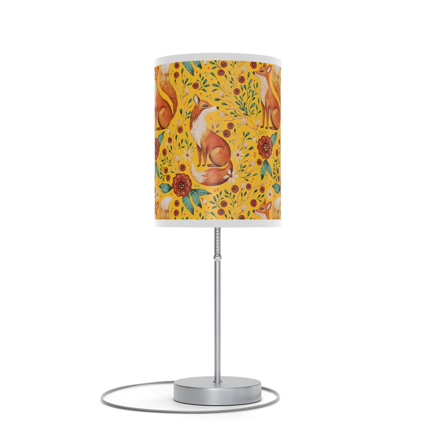 Whimsical Fox Floral Table Lamp - Stylish Decorative Lighting for Cozy Spaces - Yellow