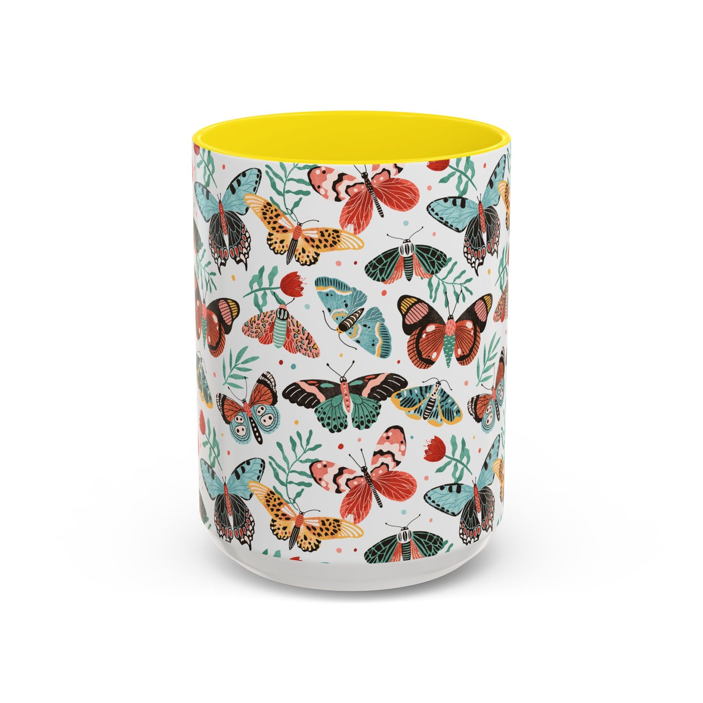 Mug Butterfly Breeze Turquoise and Rich Red