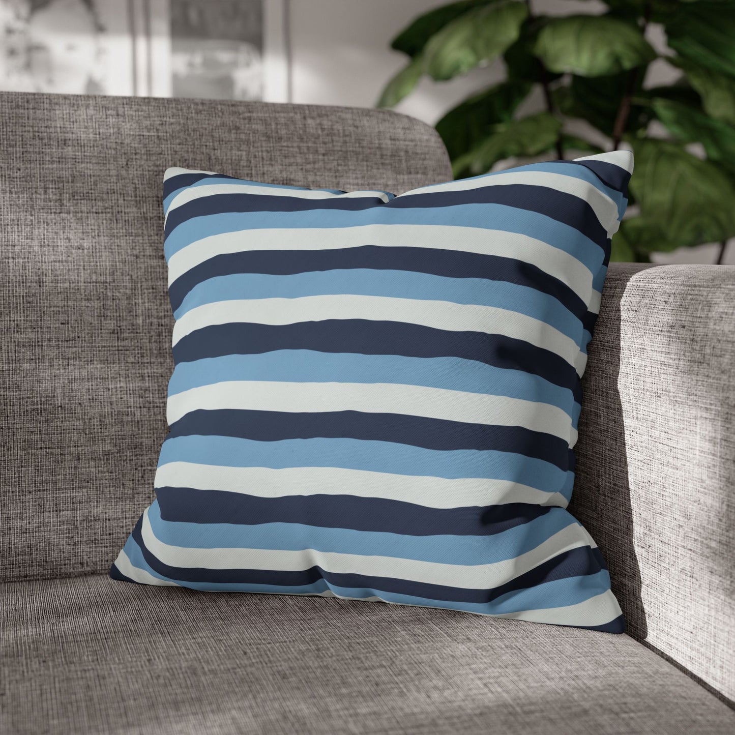 Nautical Striped Pillowcase, Cozy Decorative Throw Pillow, Beach House Decor, Summer Home Accent, Unique Gift Idea