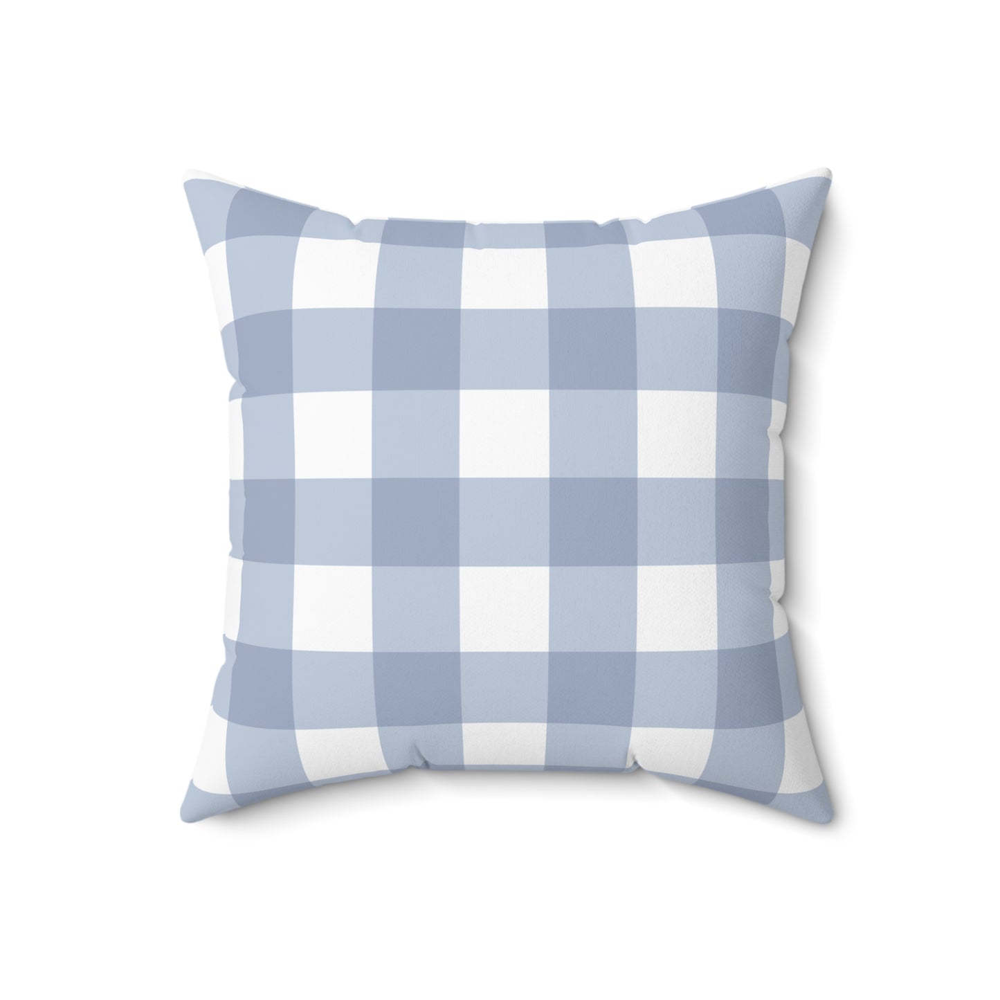 Blue Checkered Spun Polyester Square Pillow – Cozy Home Decor Accent