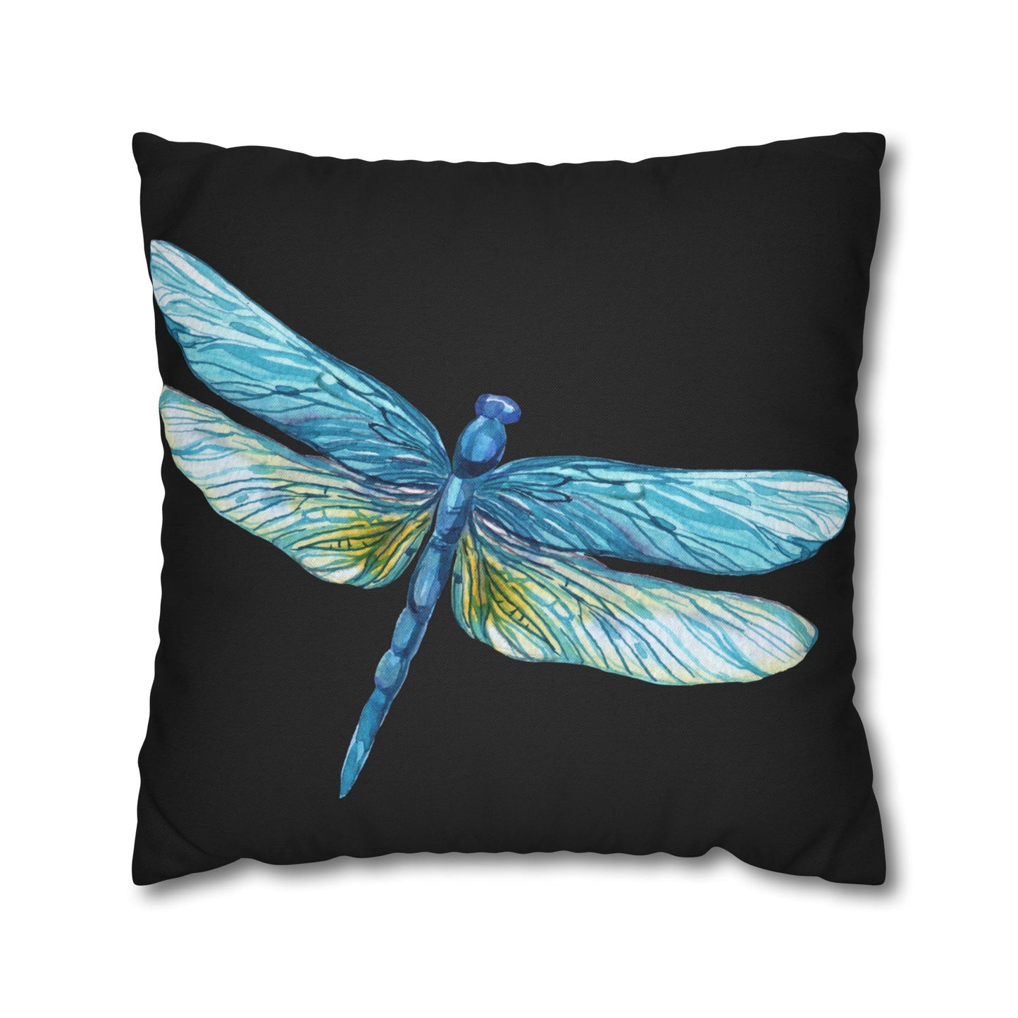 Midnight Sky and Turquoise Dragonfly Decorative Pillowcase, Home Decor, Living Room Accent, Gift for Nature Lovers, Bird Lovers, Boho Home
