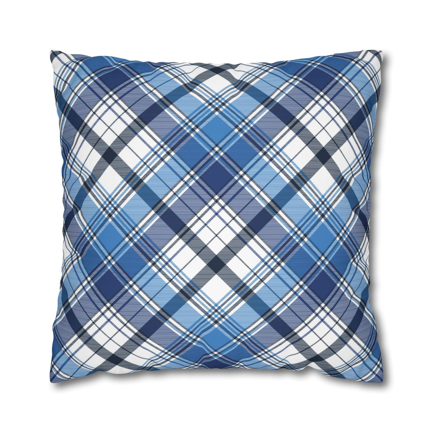 Plaid Decorative Pillowcase Cover, Cozy Home Accent, Throw Pillow, Bedroom Decor, Gifts for Him, Holidays, Blue Check Pattern